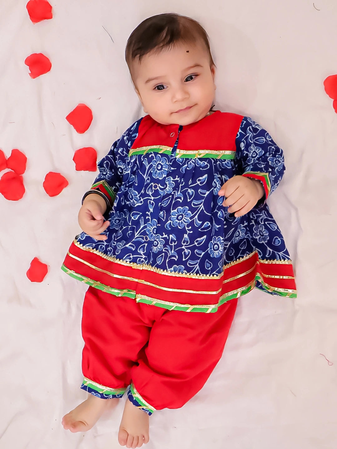 Bownbee Girls Cotton Ethnic Set For Infants