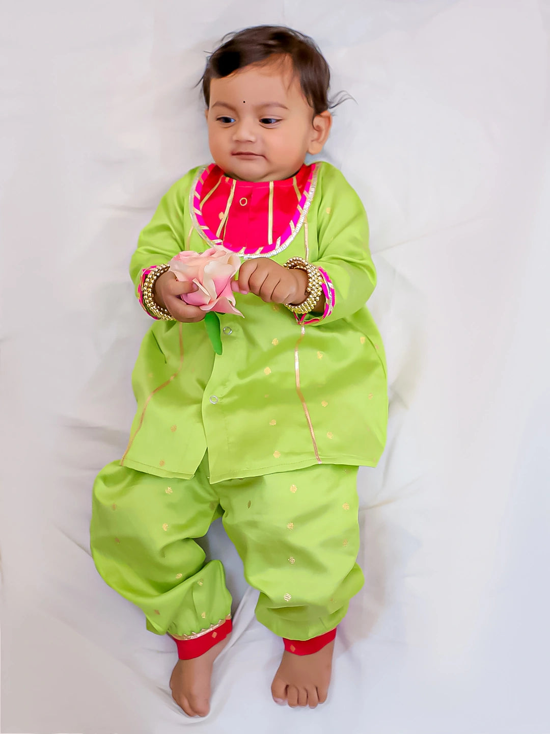 Bownbee Girls Cotton Ethnic Set For Infants