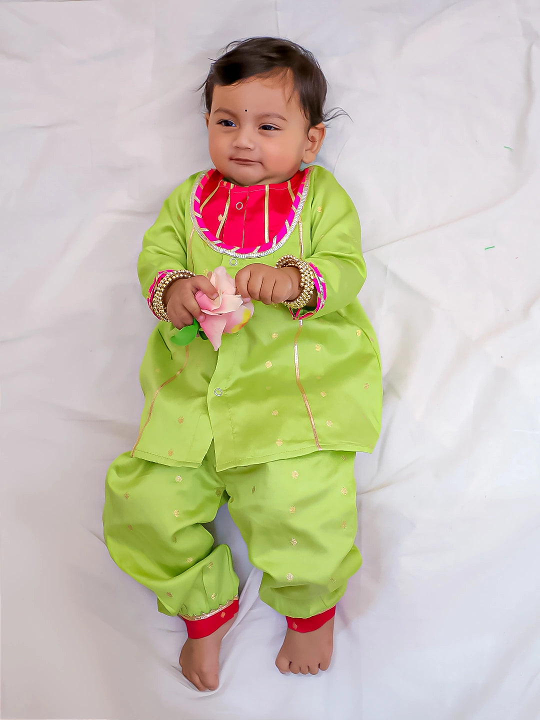 Bownbee Girls Cotton Ethnic Set For Infants