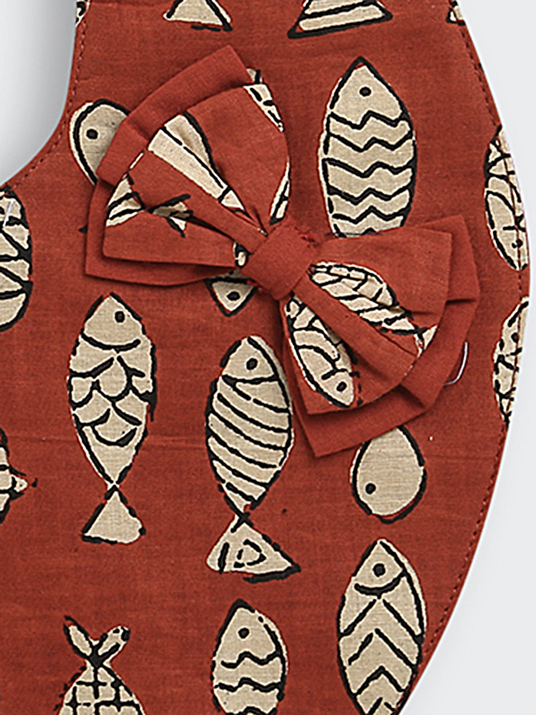 BownBee Pure Cotton Printed Combo of 2 Bibs For Infants - Blue & Maroon
