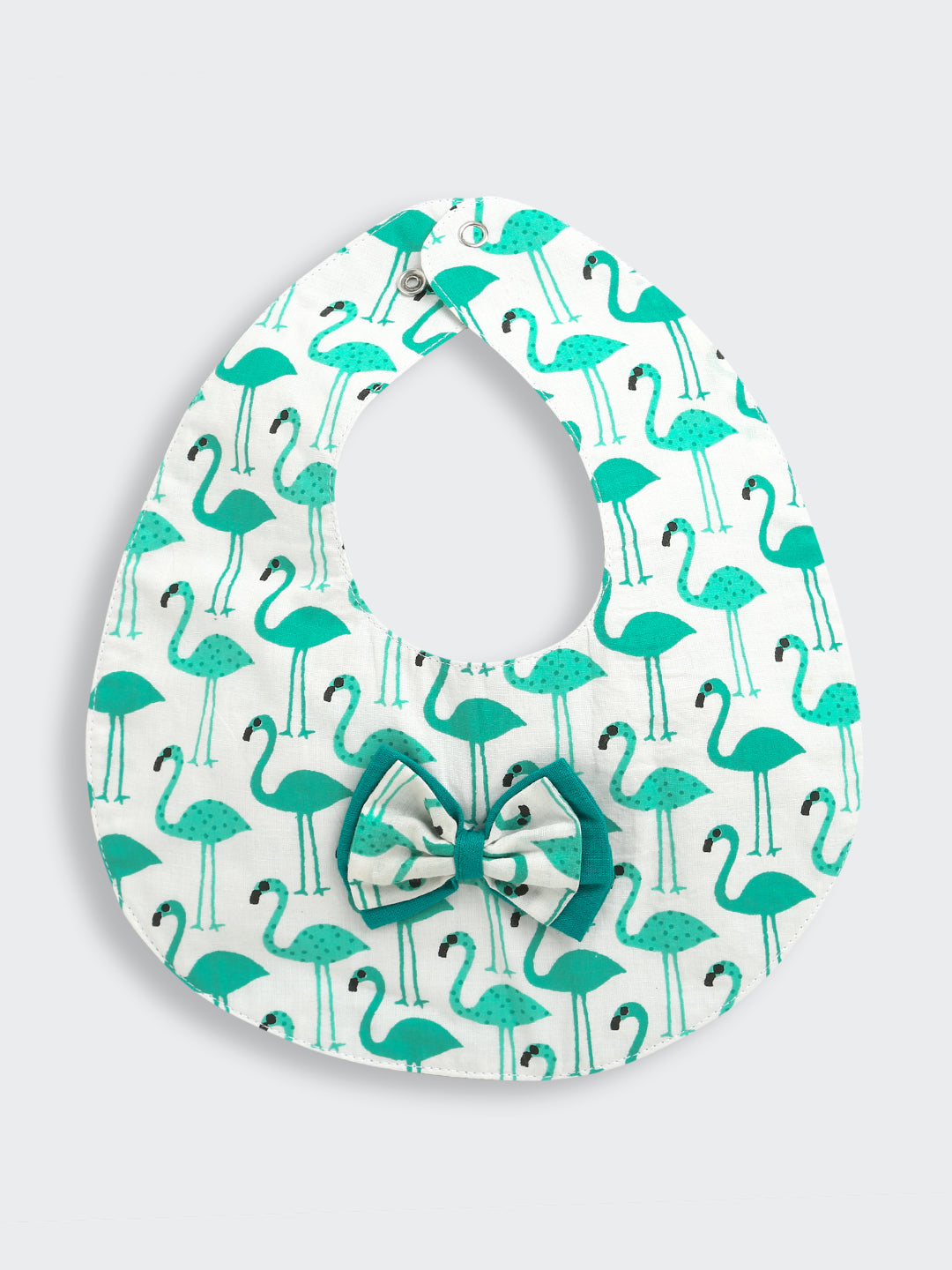 BownBee Pure Cotton Flamingo Printed Feeding Bib For Infants