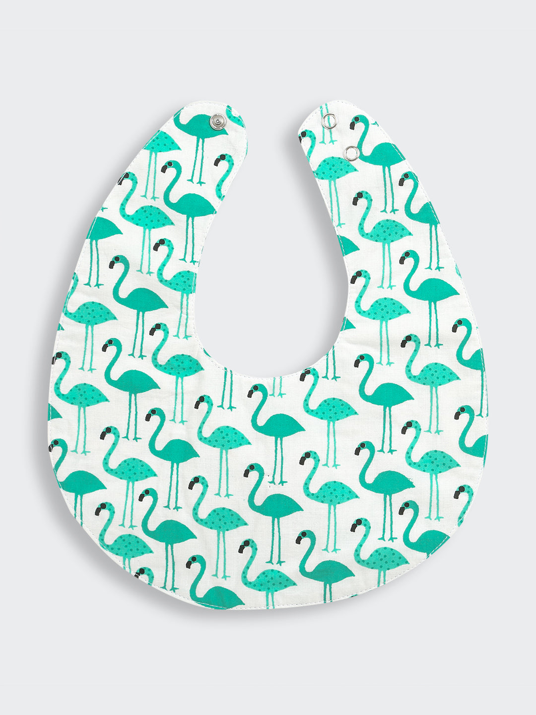 BownBee Pure Cotton Flamingo Printed Feeding Bib For Infants