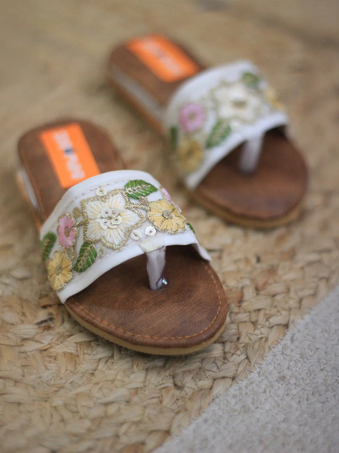 BownBee Embroidered Flats For Girls