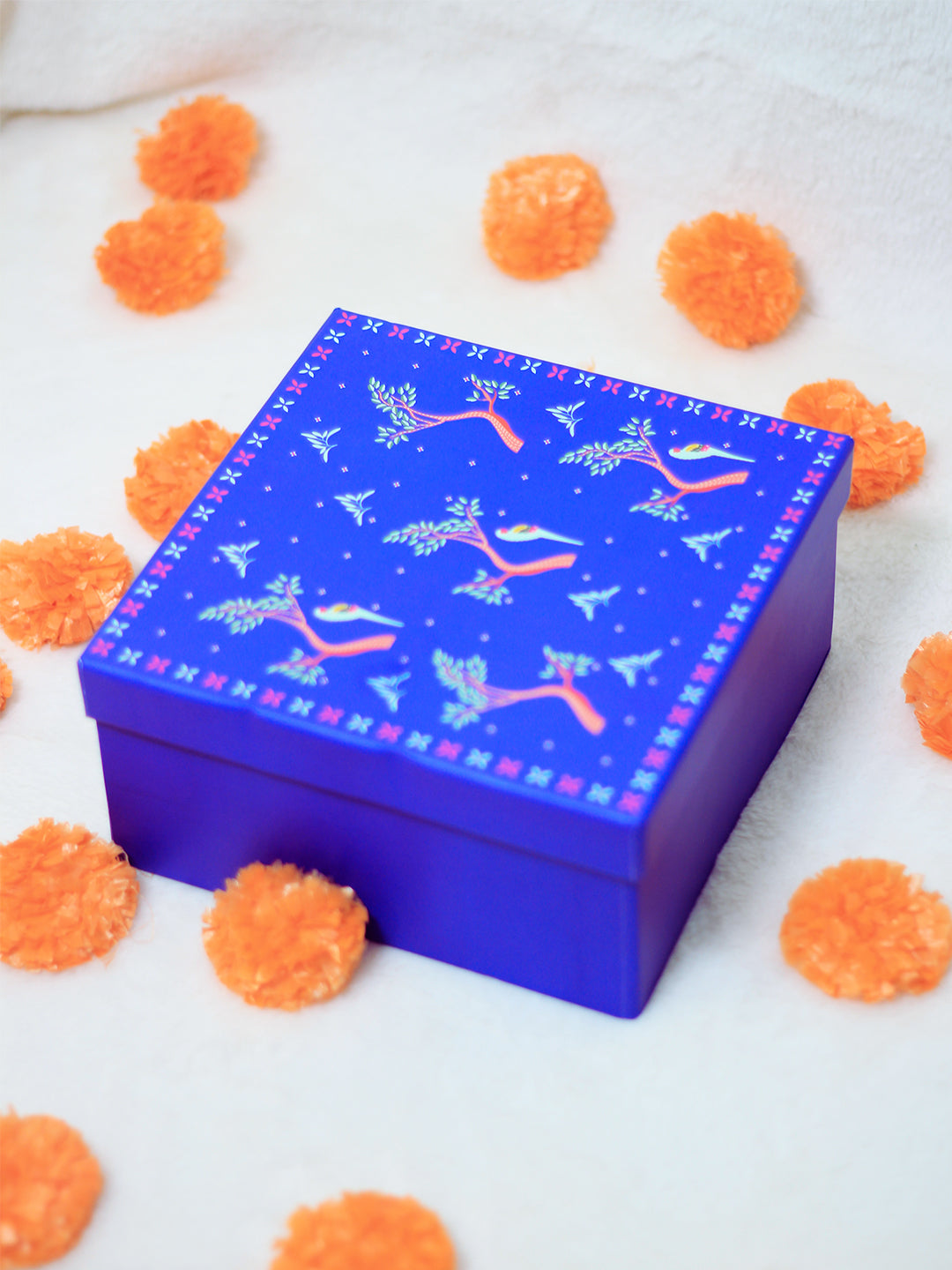 BownBee Festive Ethnic Printed Gift Box - Pink