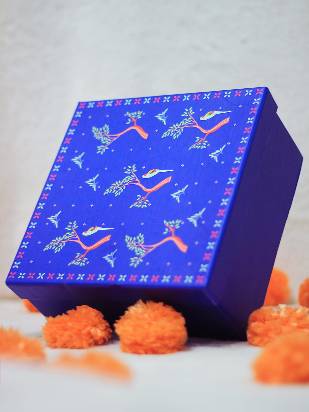 BownBee Festive Ethnic Printed Gift Box - Pink
