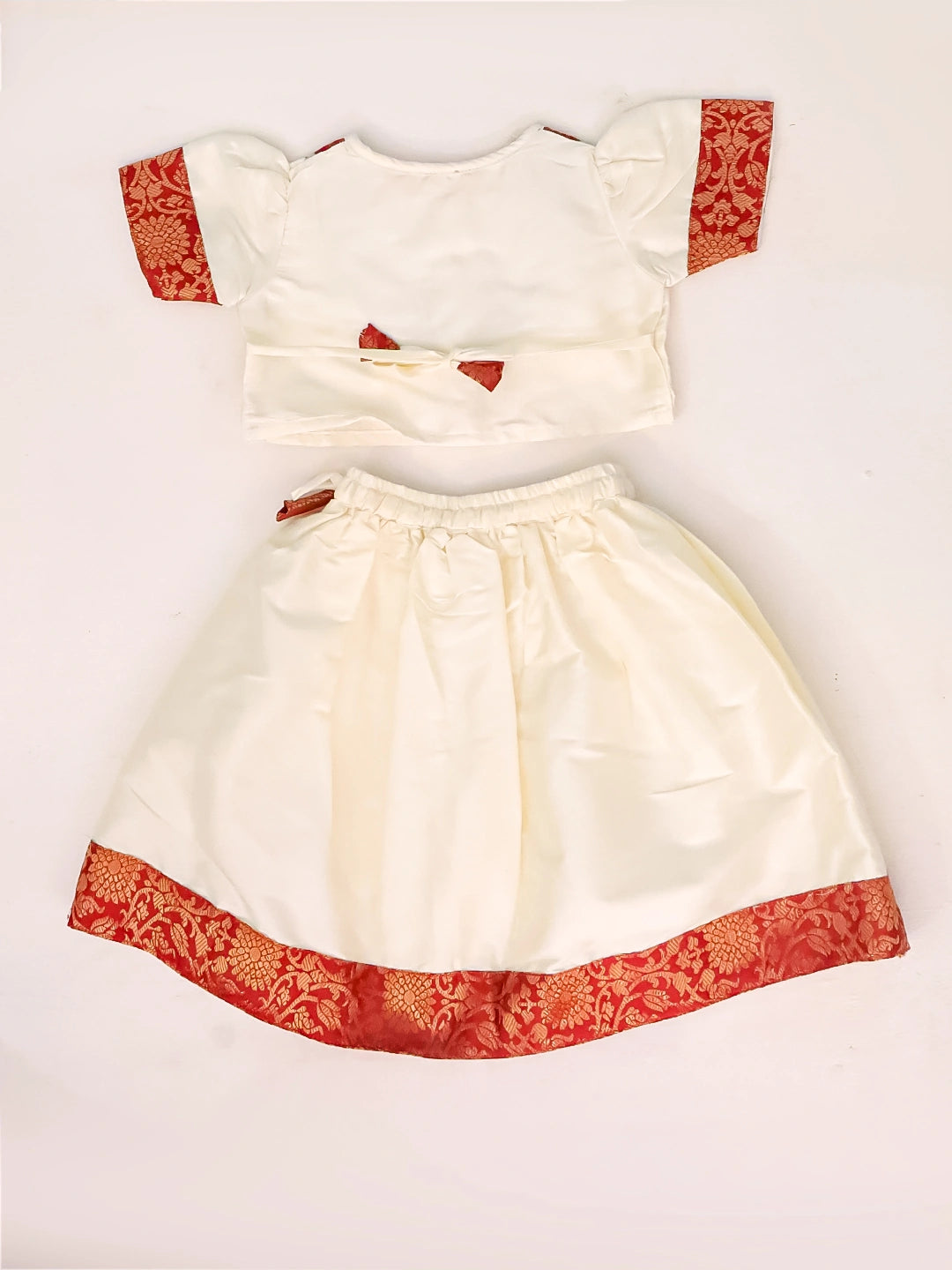 BownBee Festive Short Sleeves Lehenga Choli Set For Girls