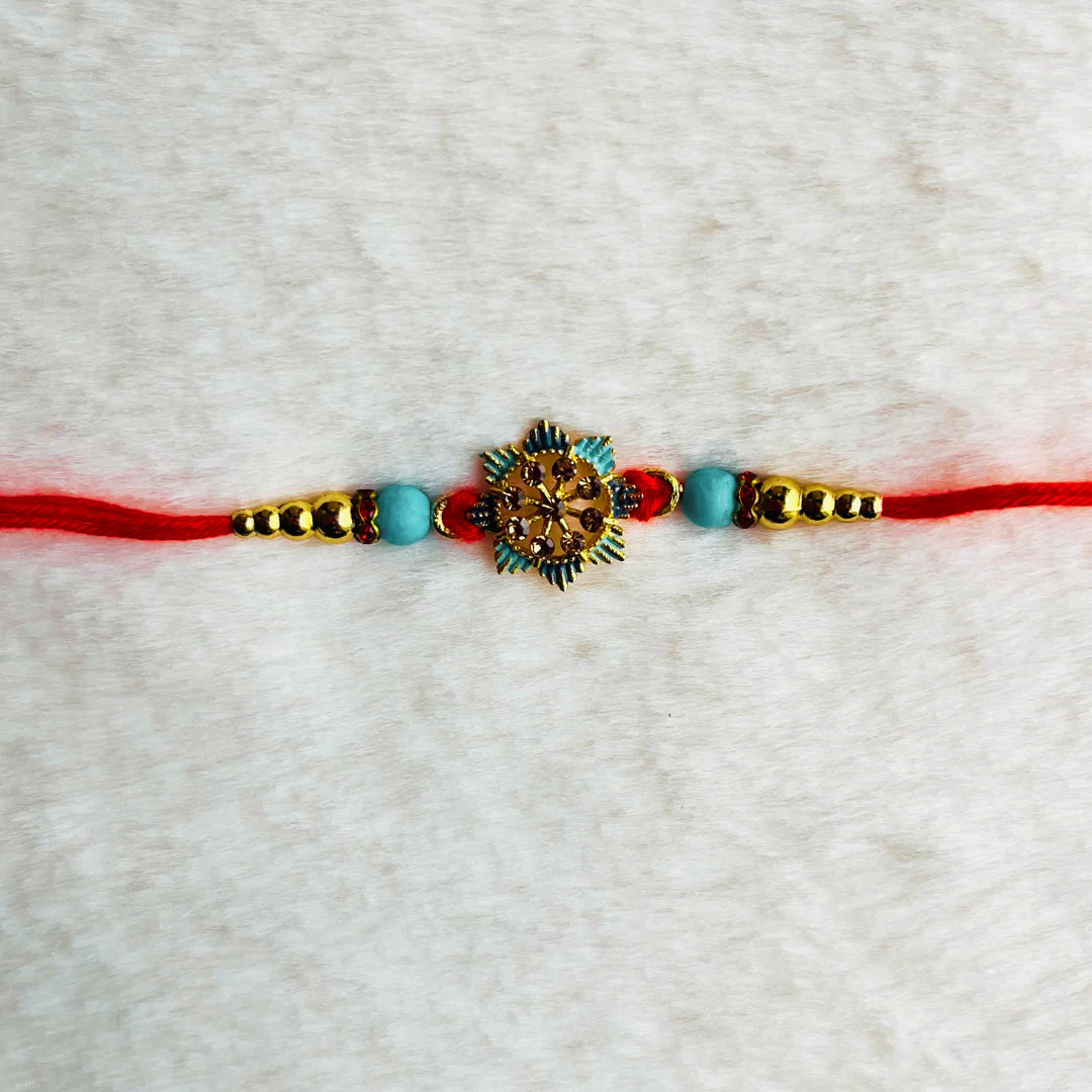 BownBee Pearl And Meenakari Rakhi