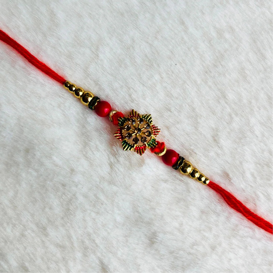 BownBee Pearl And Meenakari Rakhi