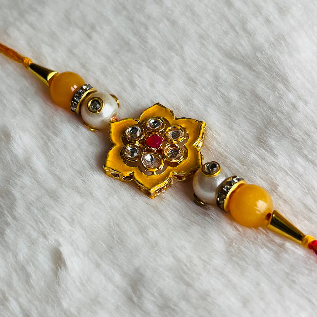 BownBee Pearl And Meenakari Rakhi