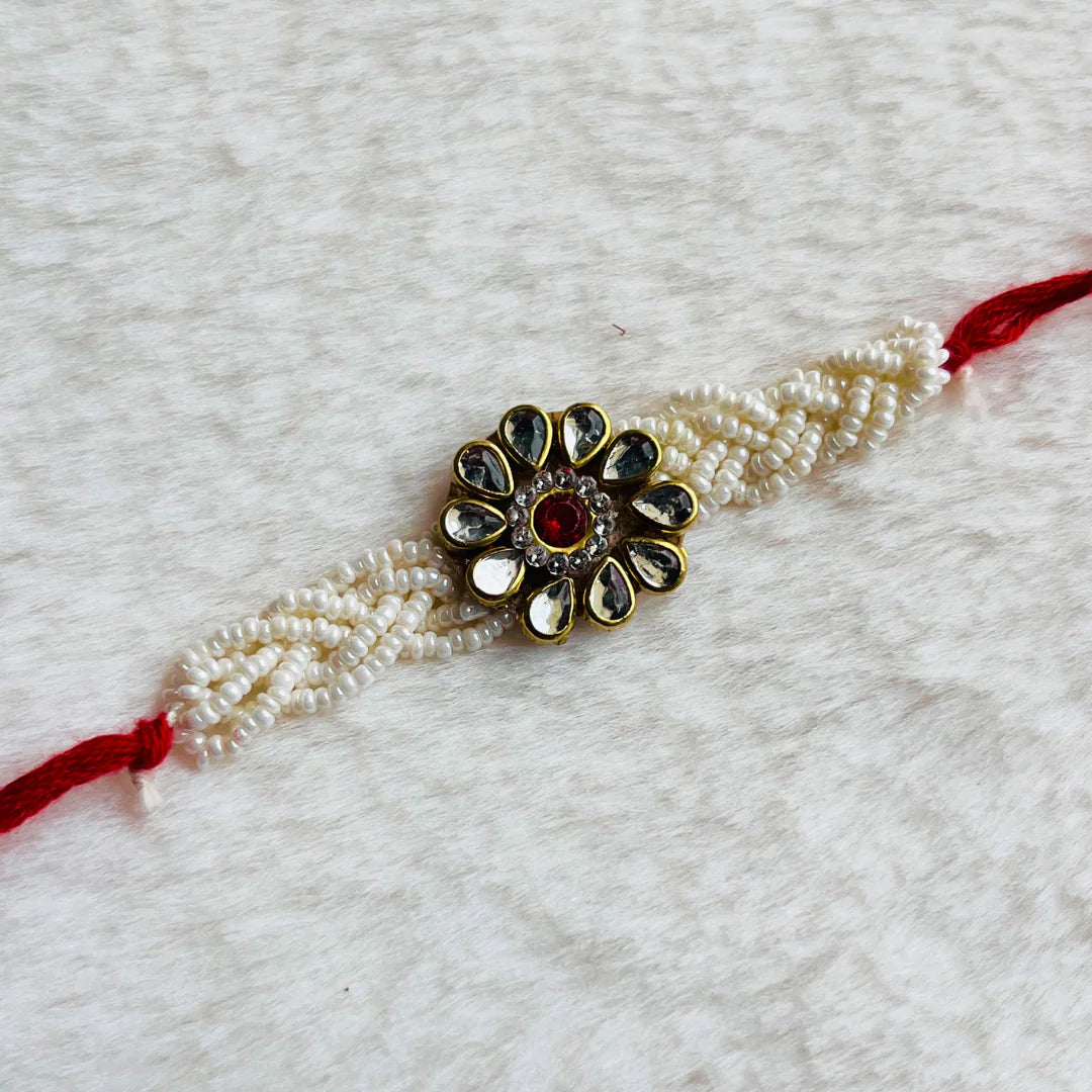 BownBee Pearl And Meenakari Rakhi