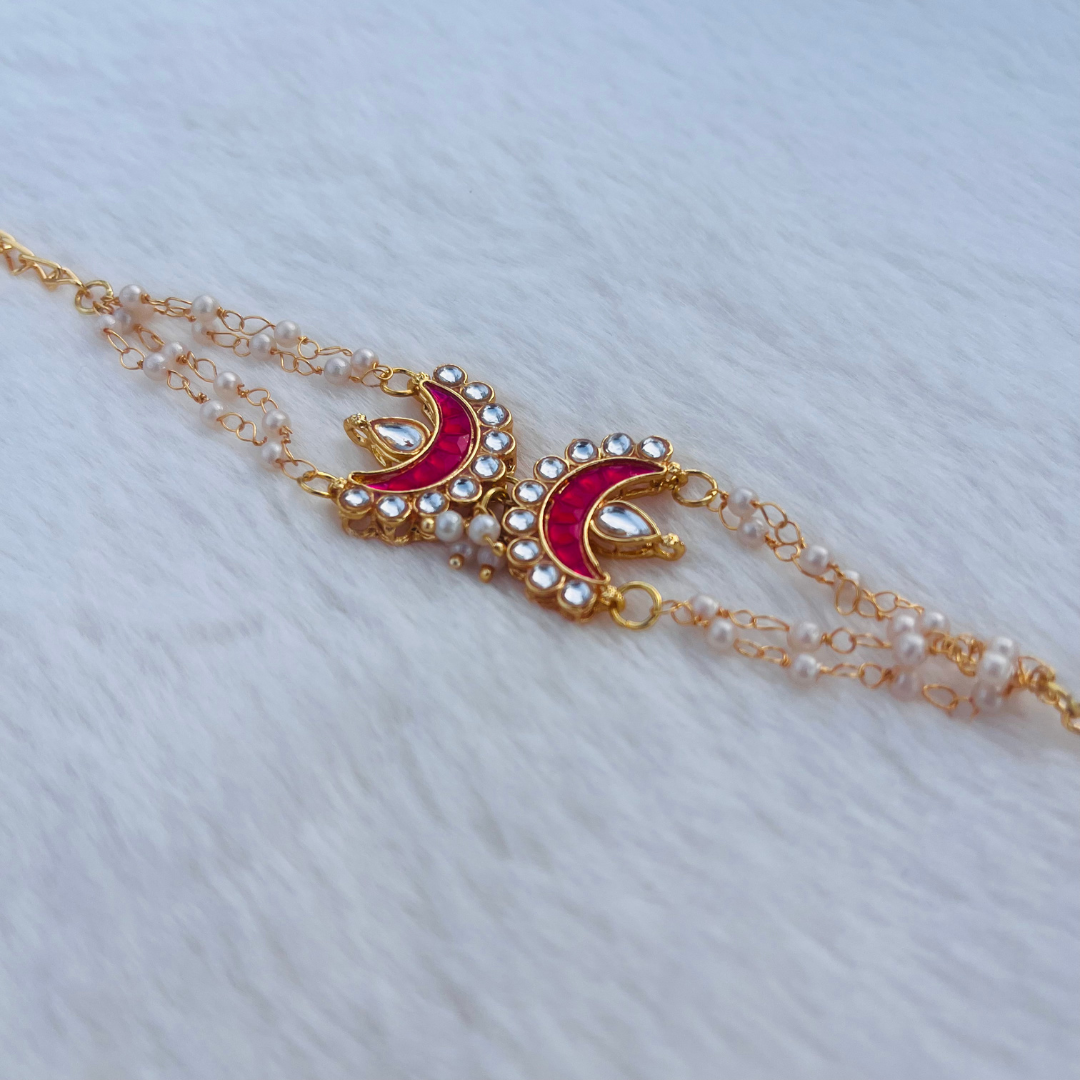 BownBee Meenakari And  Beaded Rakhi - White