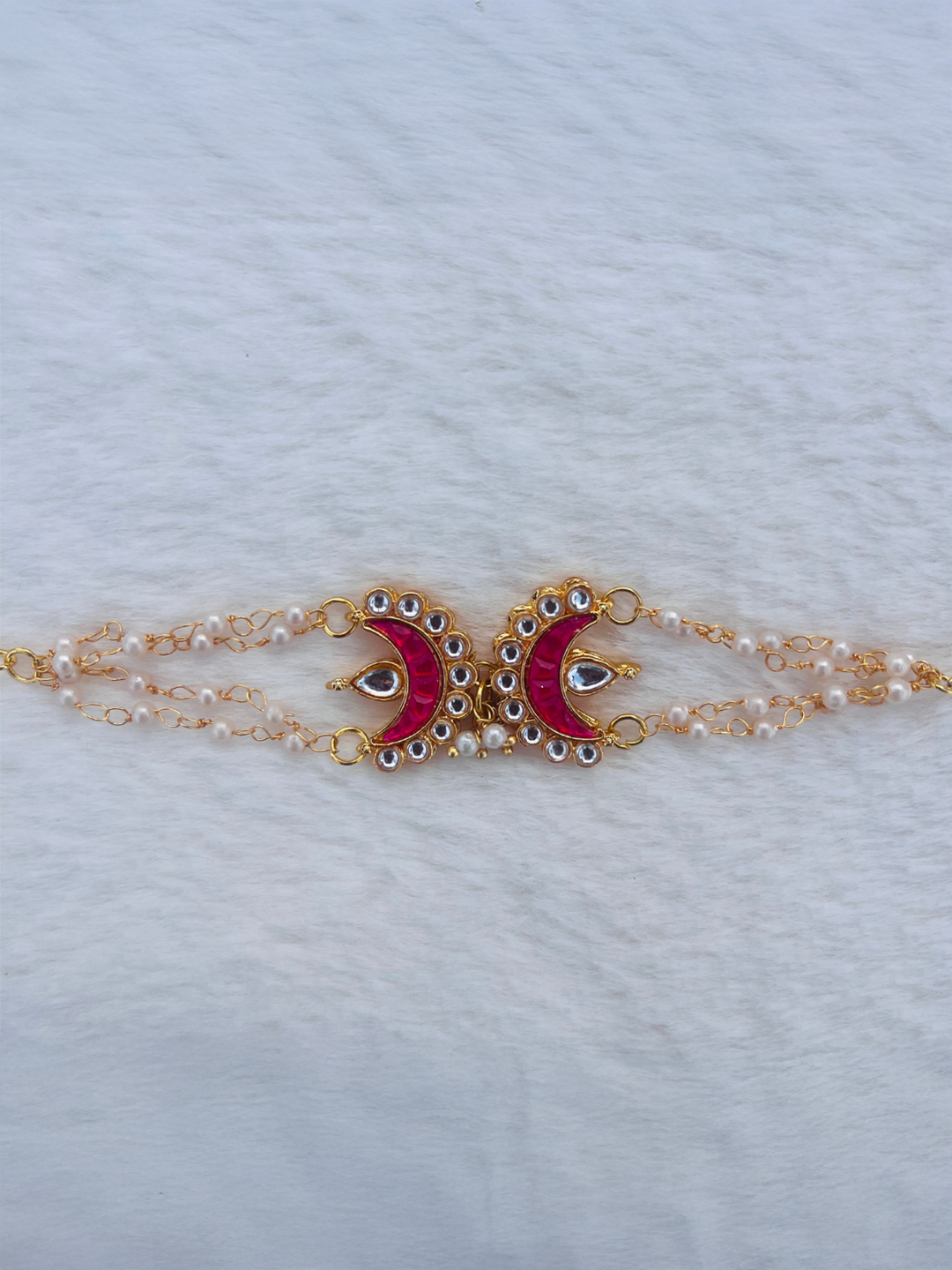BownBee Meenakari And  Beaded Rakhi - White
