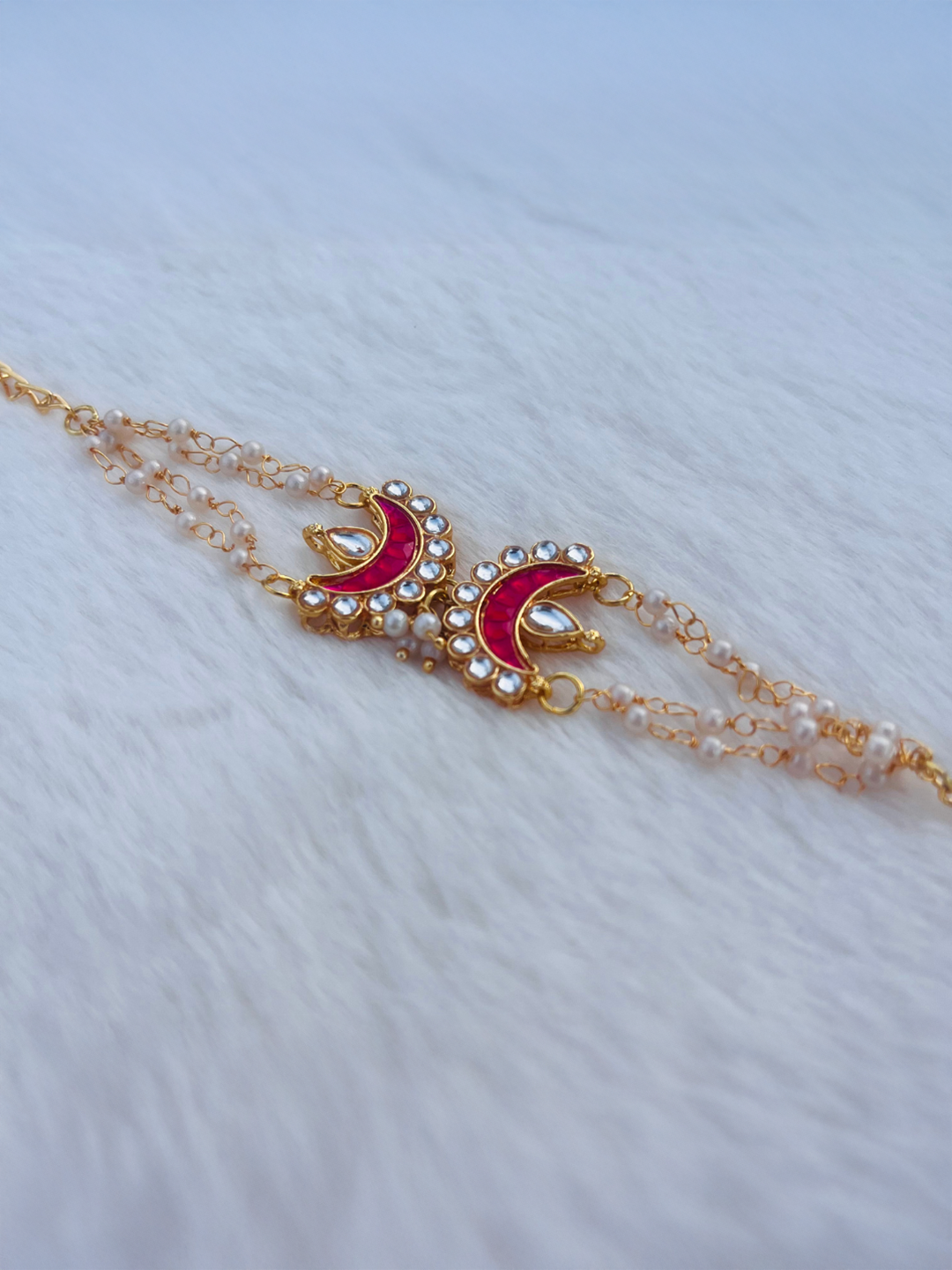 BownBee Meenakari And  Beaded Rakhi - White