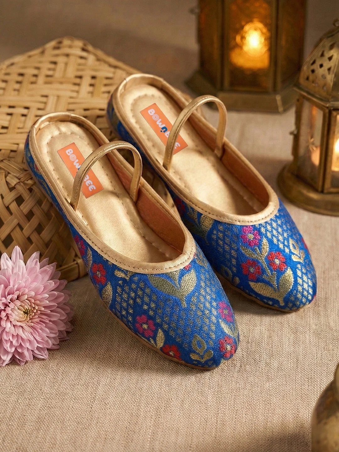 BownBee Floral Print Slippers For Girls