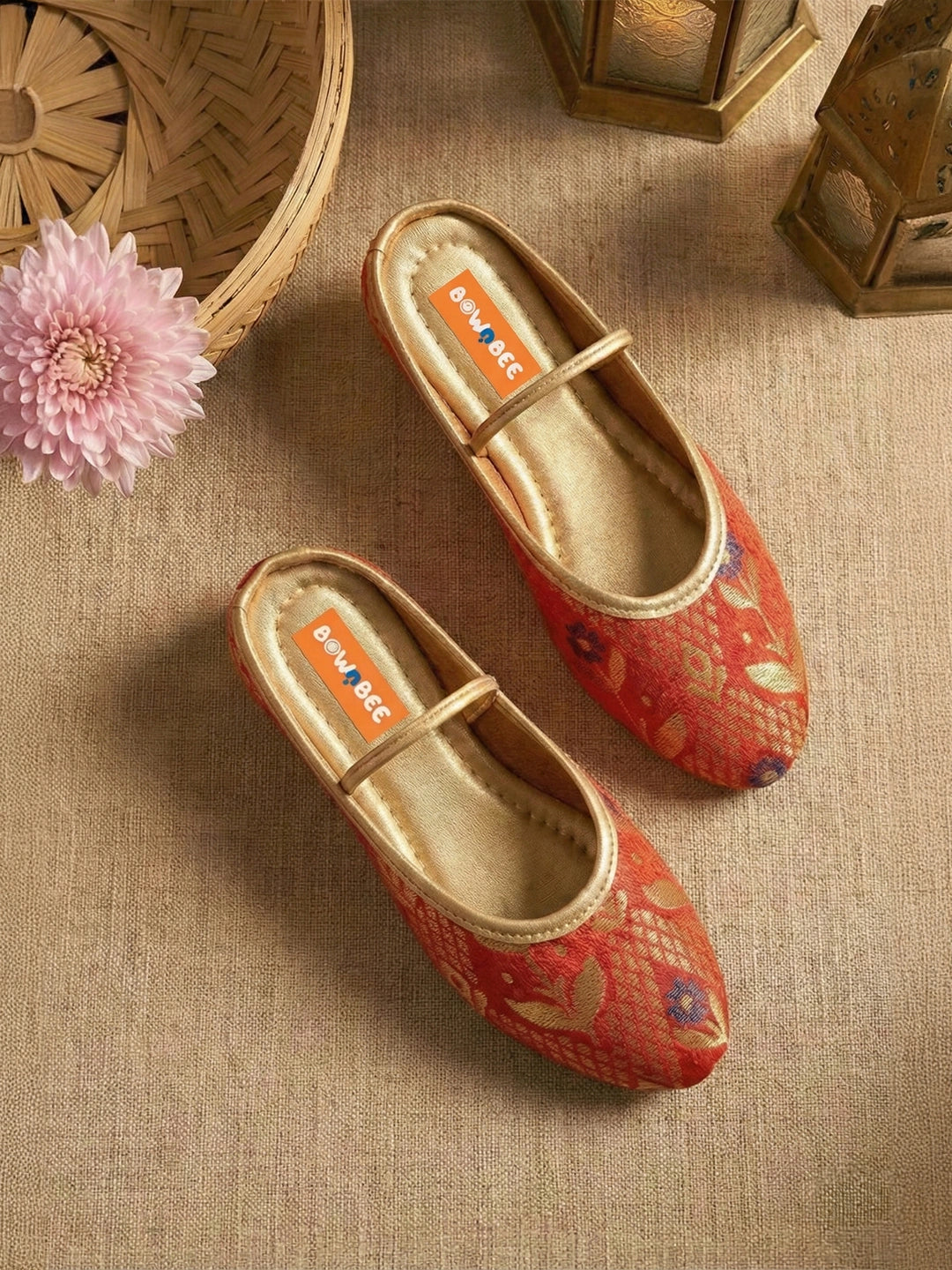 BownBee Floral Print Slippers For Girls
