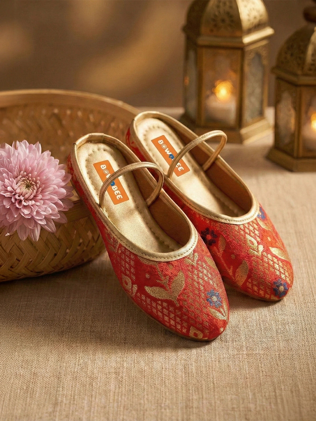 BownBee Floral Print Slippers For Girls
