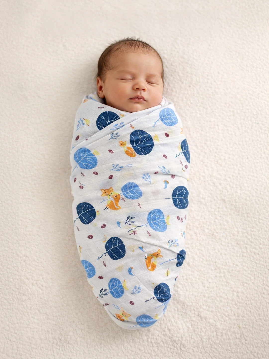 BownBee Bamboo Muslin Swaddle Pack of 1  -White