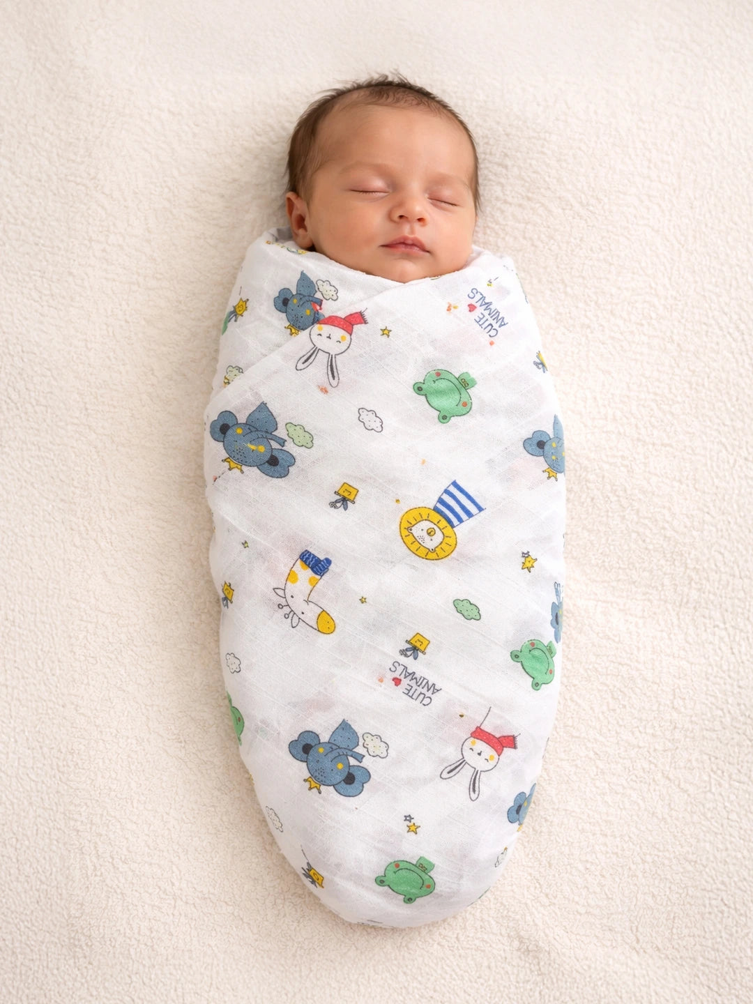 BownBee Bamboo Muslin Swaddle Pack of 1  -White