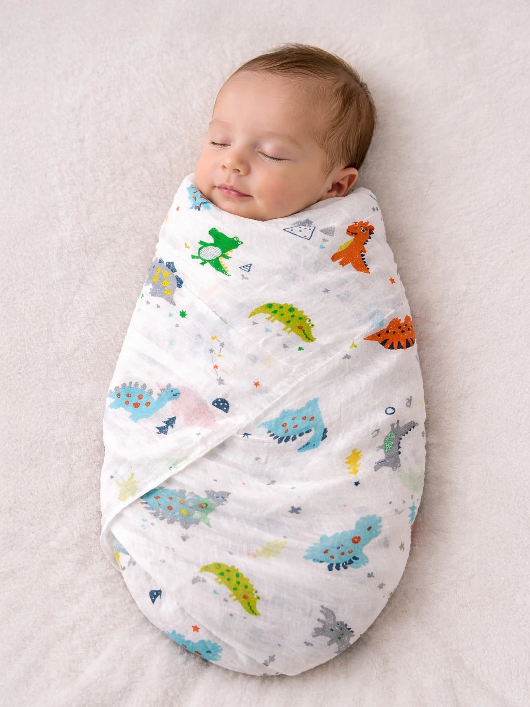 BownBee Bamboo Muslin Swaddle Pack of 1  -White