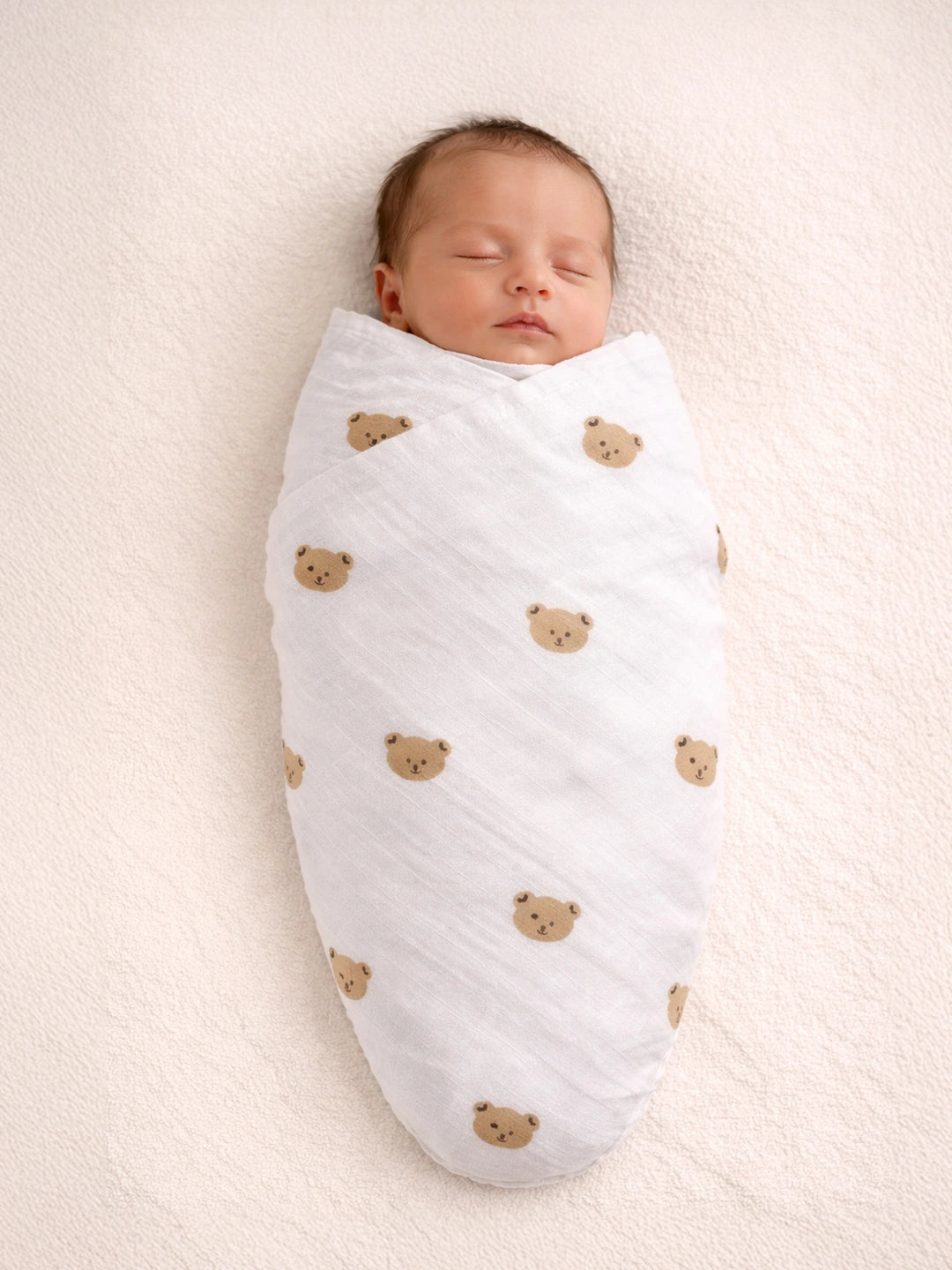 BownBee Bamboo Muslin Swaddle Pack of 1  -White