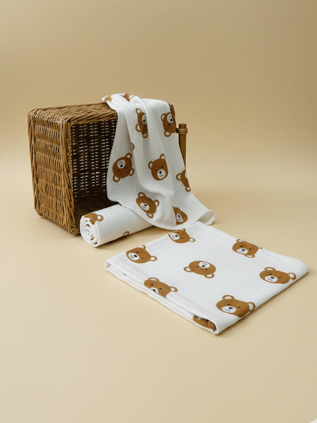 BownBee Bamboo Muslin Swaddle Pack of 1  -White