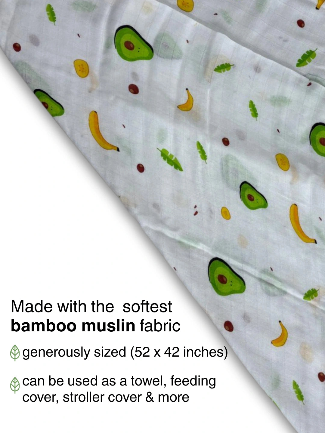 BownBee Bamboo Muslin Swaddle Pack of 1  -White