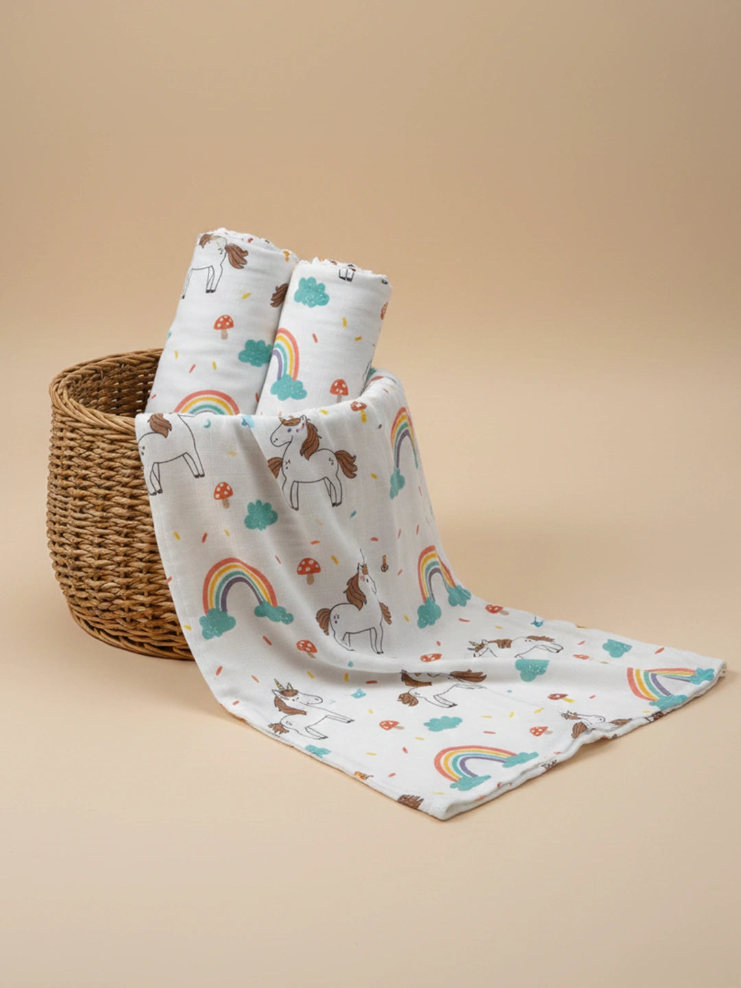 BownBee Bamboo Muslin Swaddle Pack of 1  -White