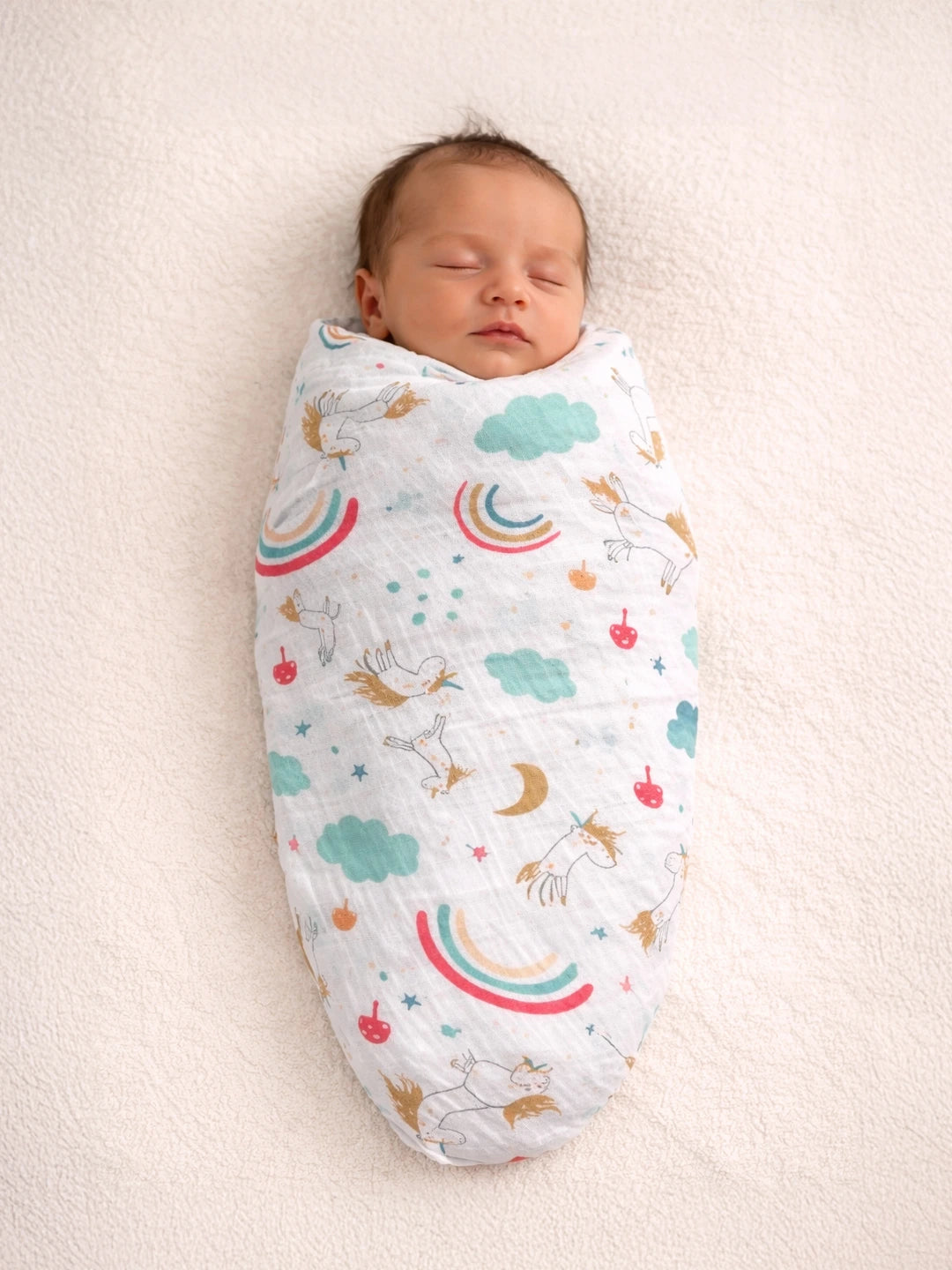 BownBee Bamboo Muslin Swaddle Pack of 1  -White