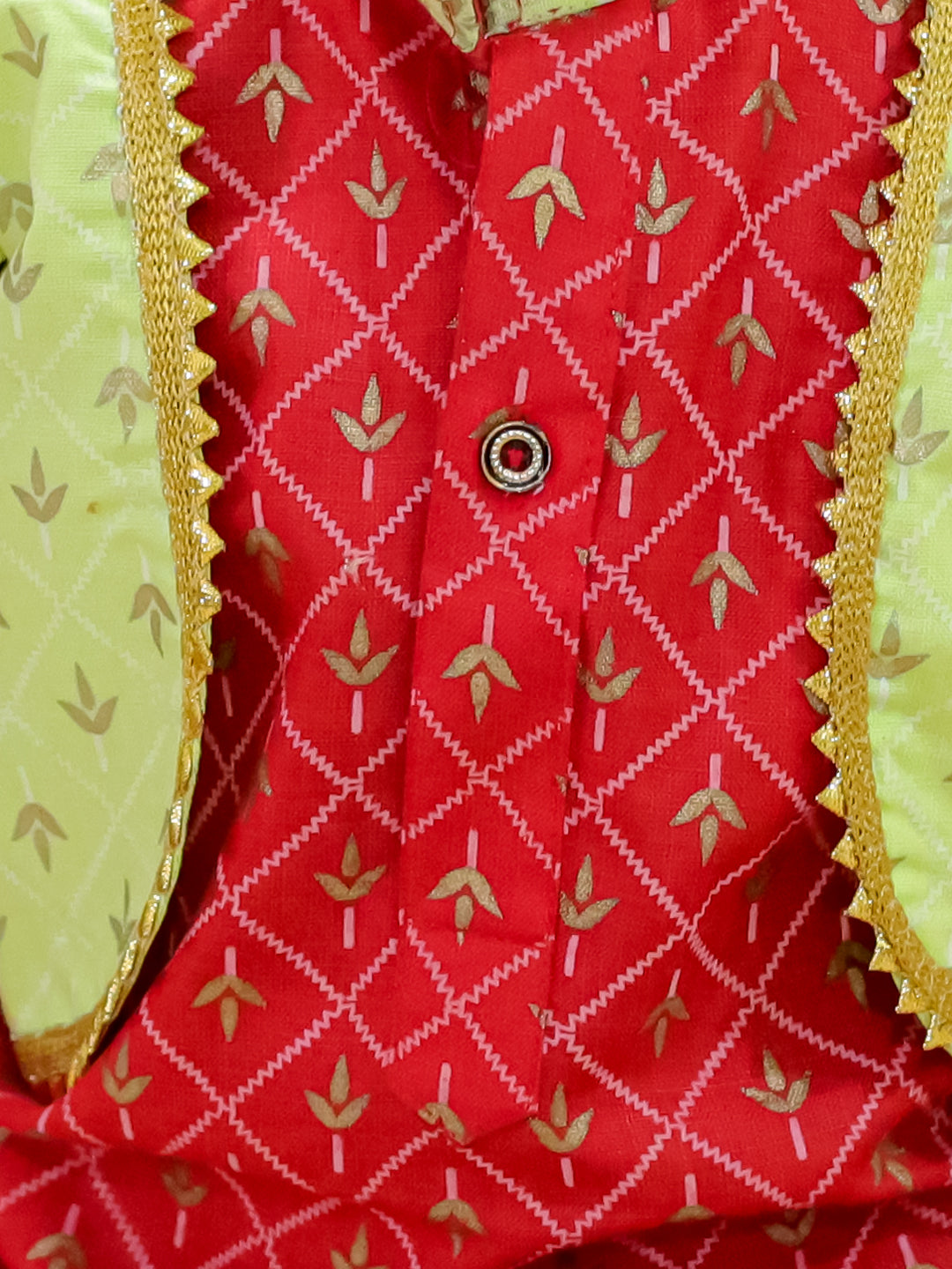 BownBee Cotton Foil Print Full Sleeve Cotton Dhoti Kurta - Maroon