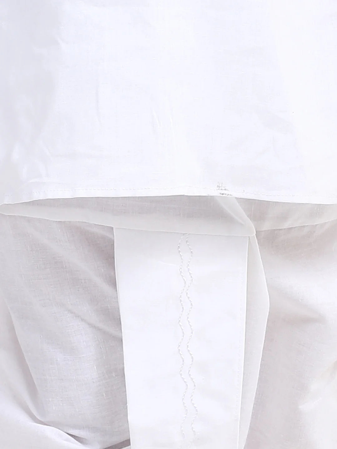 BownBee Full Sleeves Placement Embroidered Kurta With Attached Jacket And Dhoti