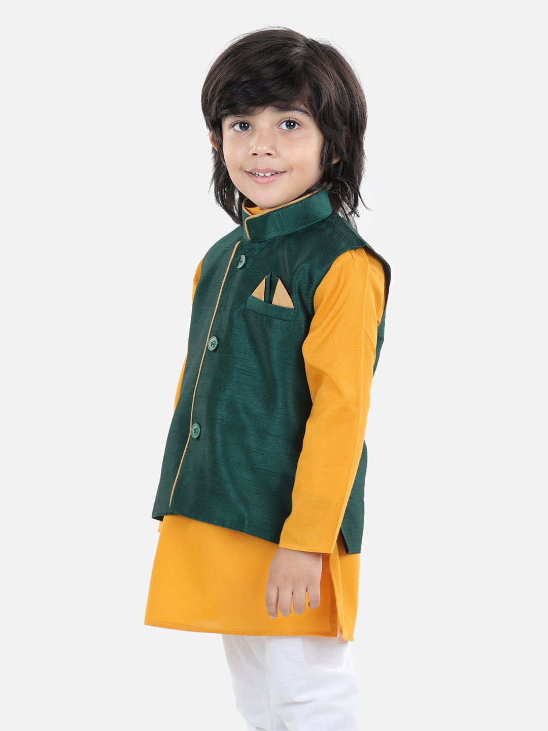 BownBee Party Waistcoat Jacket for Boys- Green