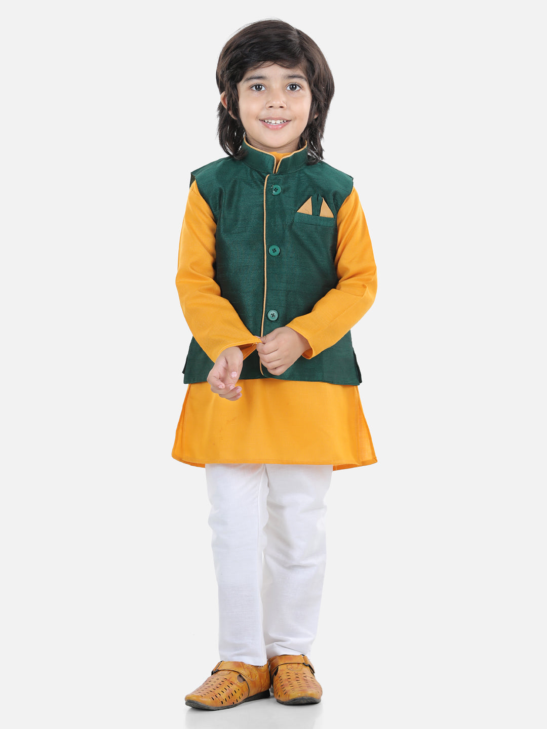 BownBee Party Waistcoat Jacket for Boys- Green