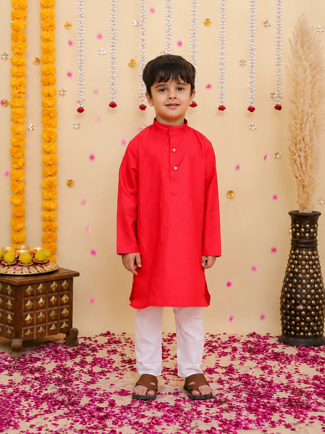 BownBee Cotton Kurta Pajam & Lehenga Choli With Dupatta Sibling Set