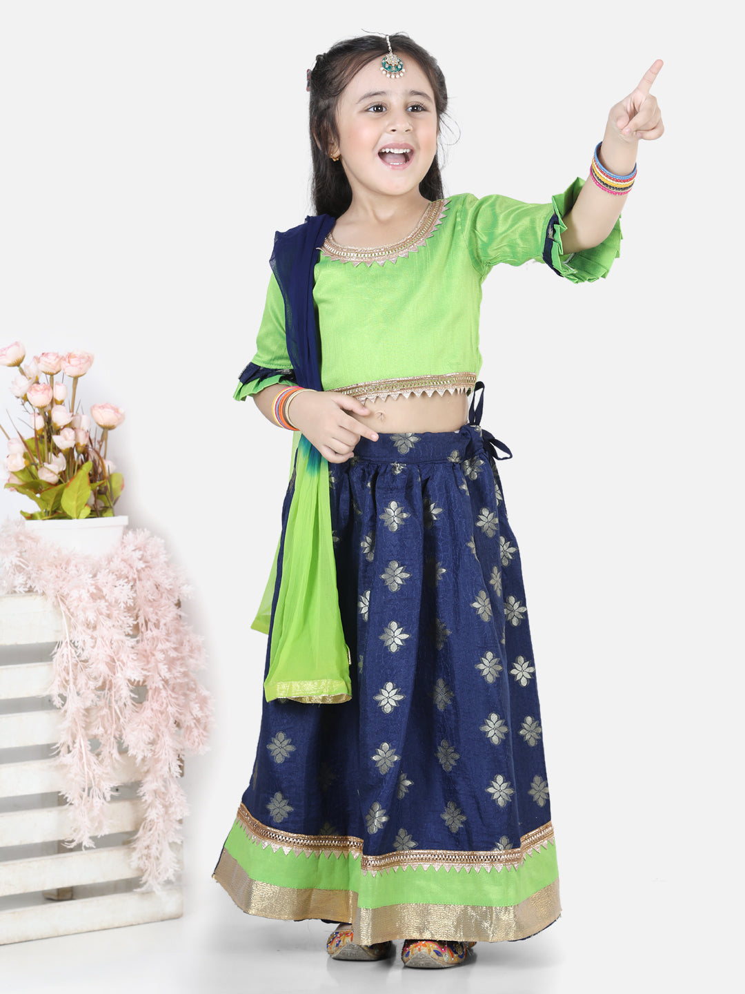 BownBee Chiffon Brocade Lehenga choli for Girls-Super Sale