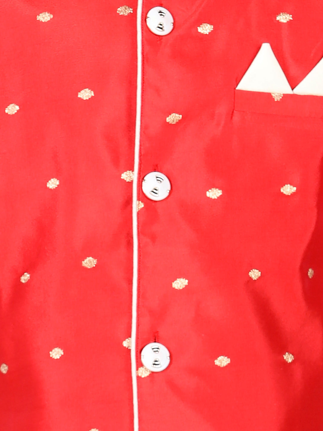 BownBee Boys Full Sleeve Silk Blend Sherwani - Red