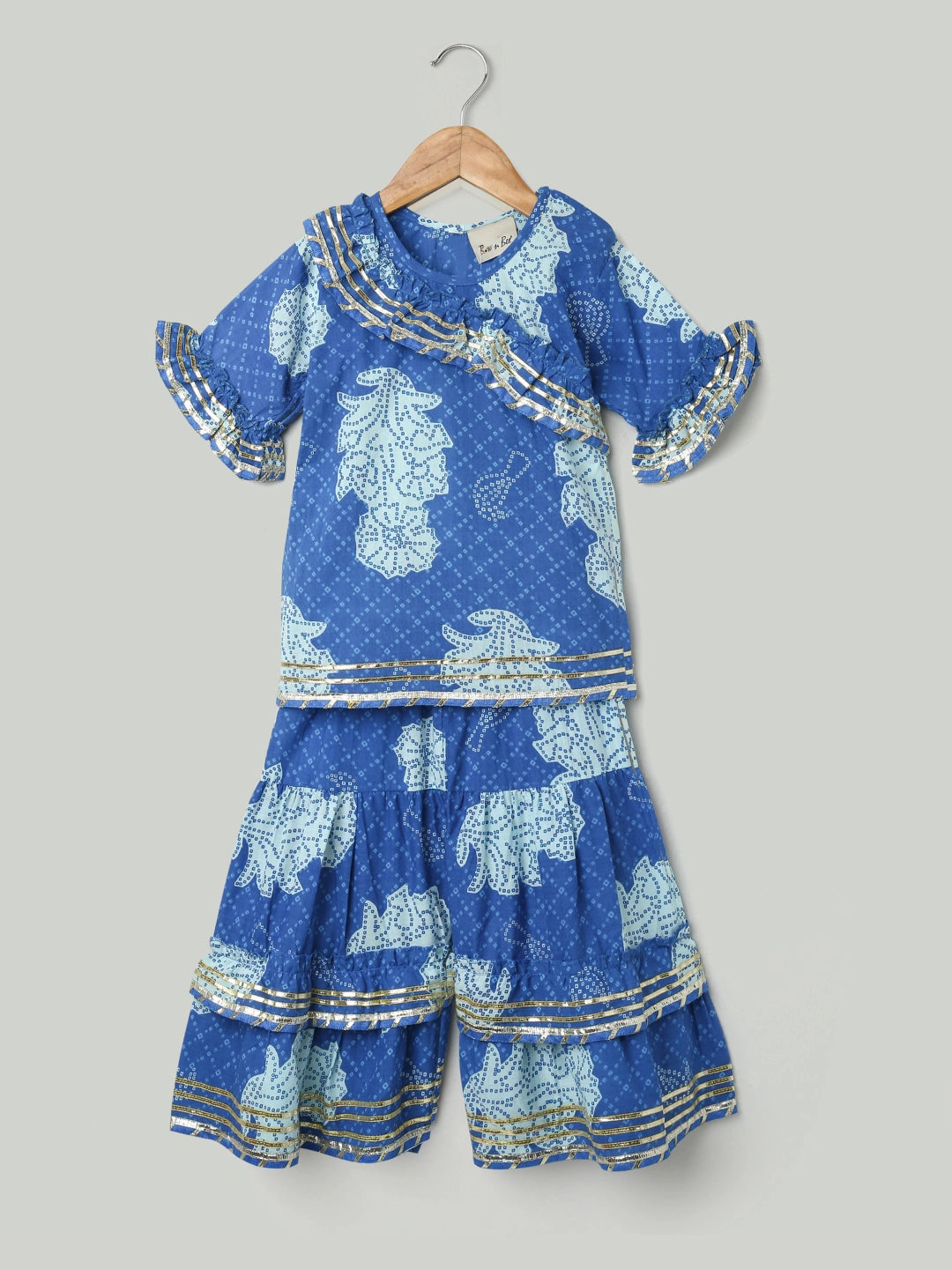 BownBee Pure Cotton Kurti with Sharara for Girls