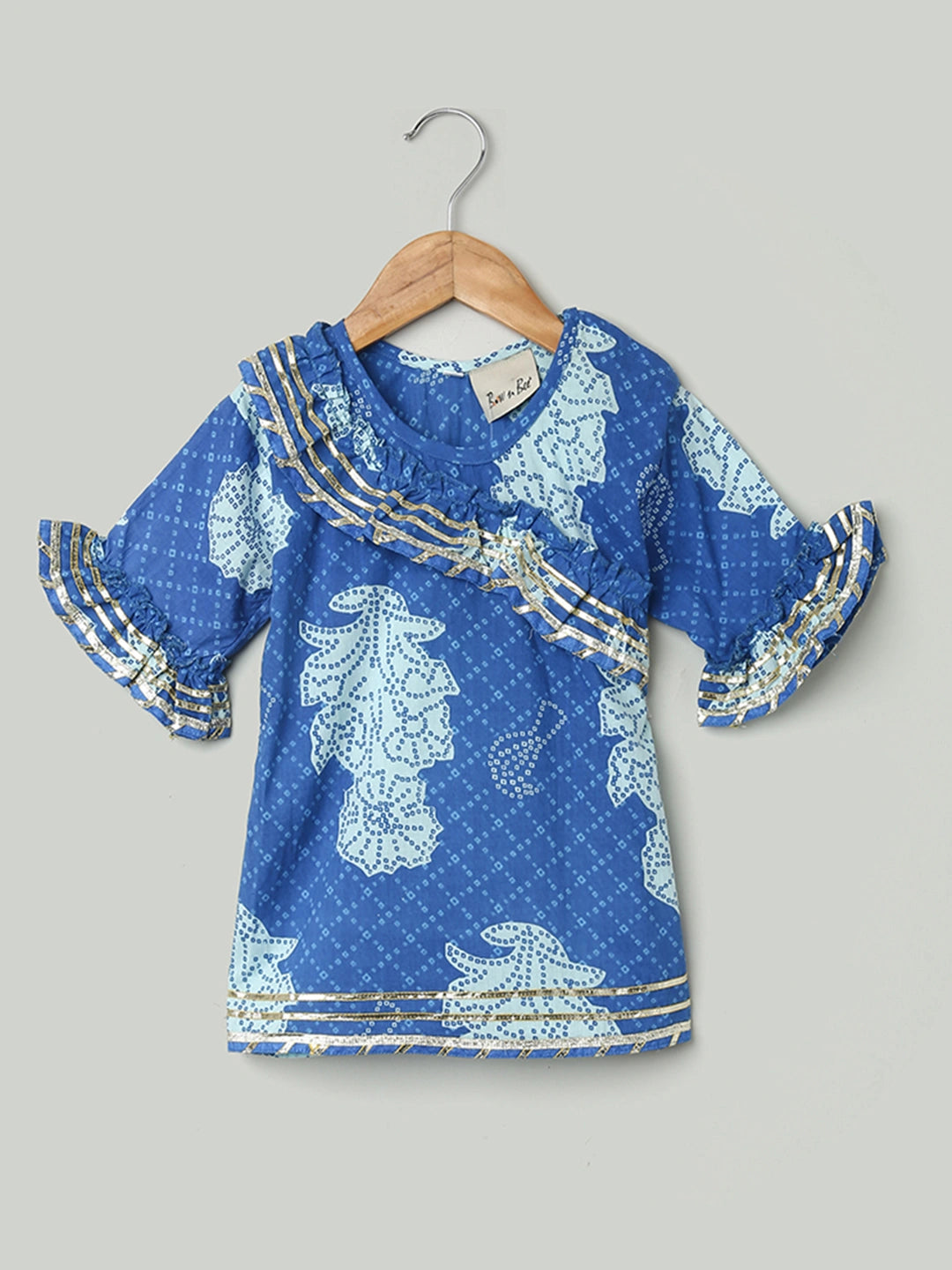 BownBee Pure Cotton Kurti with Sharara for Girls