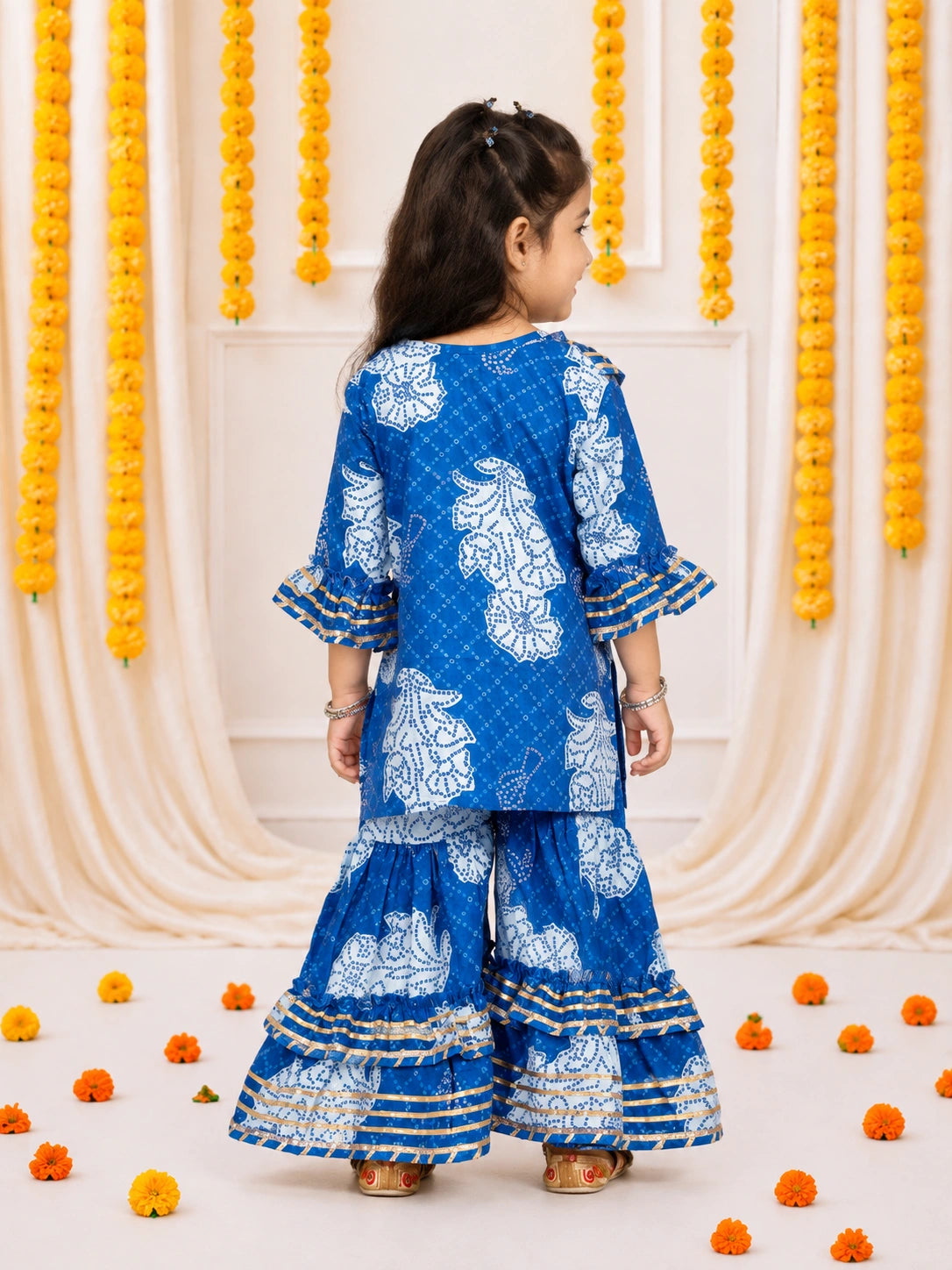 Bownbee Cotton Kurti with Sharara Set for Girls