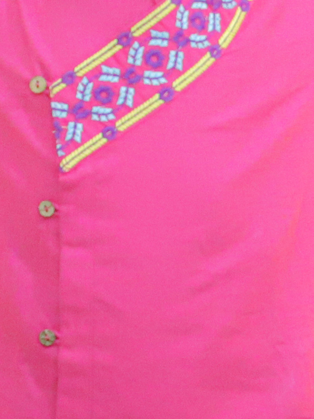 BownBee Sibling Set Embroidery Front Open Cotton Kurta with Dhoti for Boys- Pink with Embroidered Jacket With Cotton Kurti Dhoti for Girls- Pink