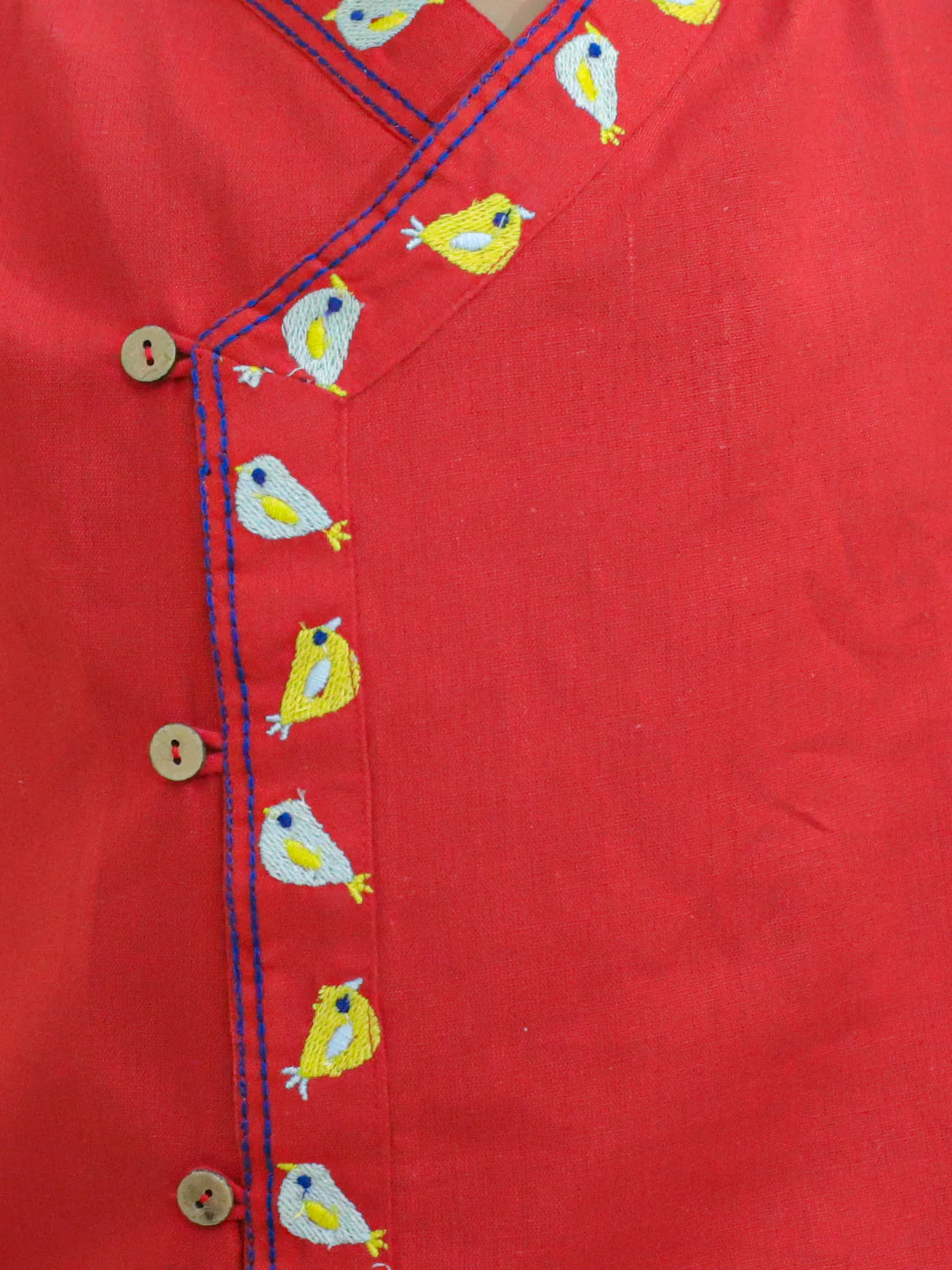 BownBee Embroidery Front Open Cotton Kurta with Dhoti for Boys