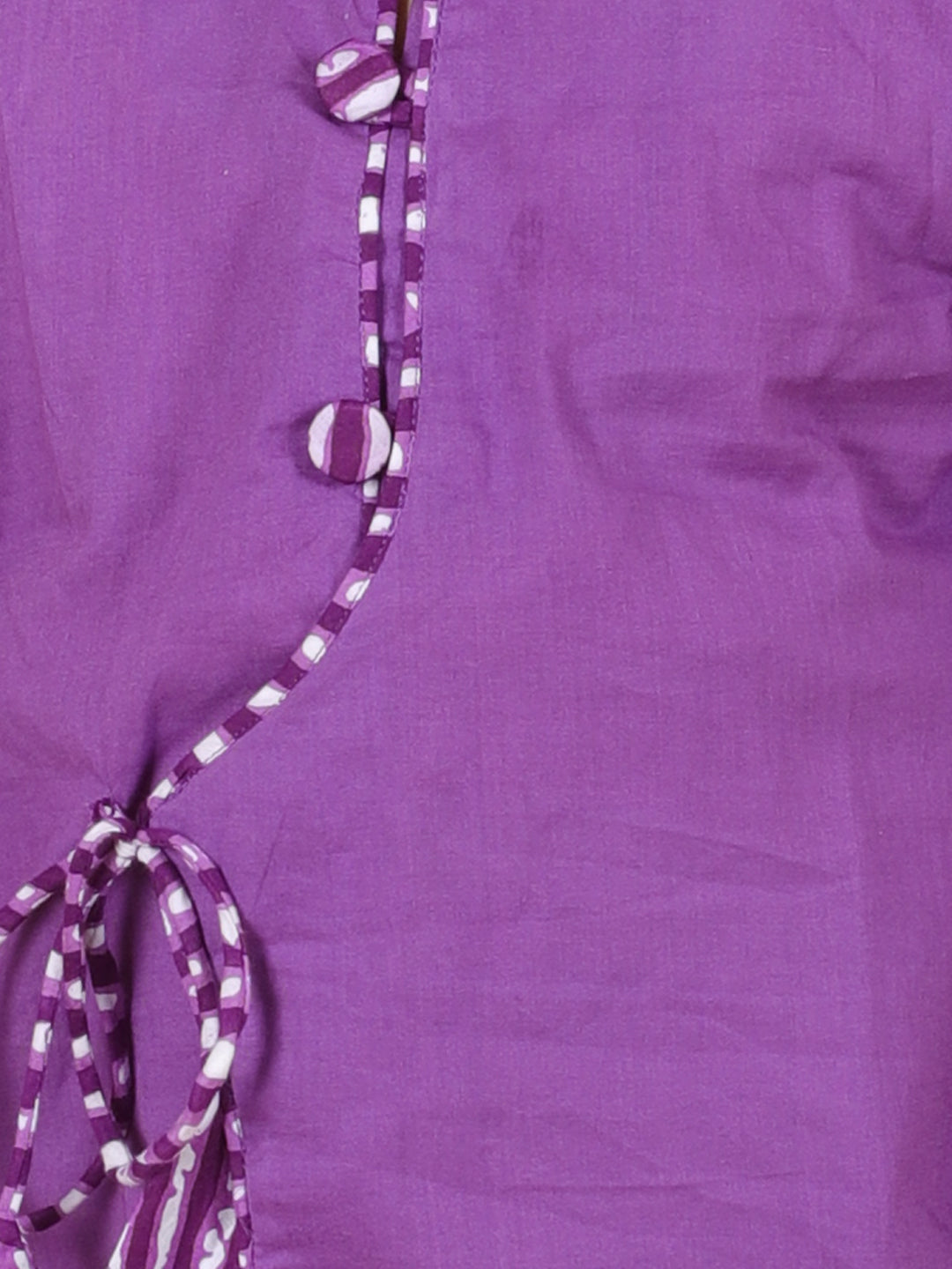 BownBee Boys Front Open Cotton Full Sleeve Kurta with Dhoti- Purple