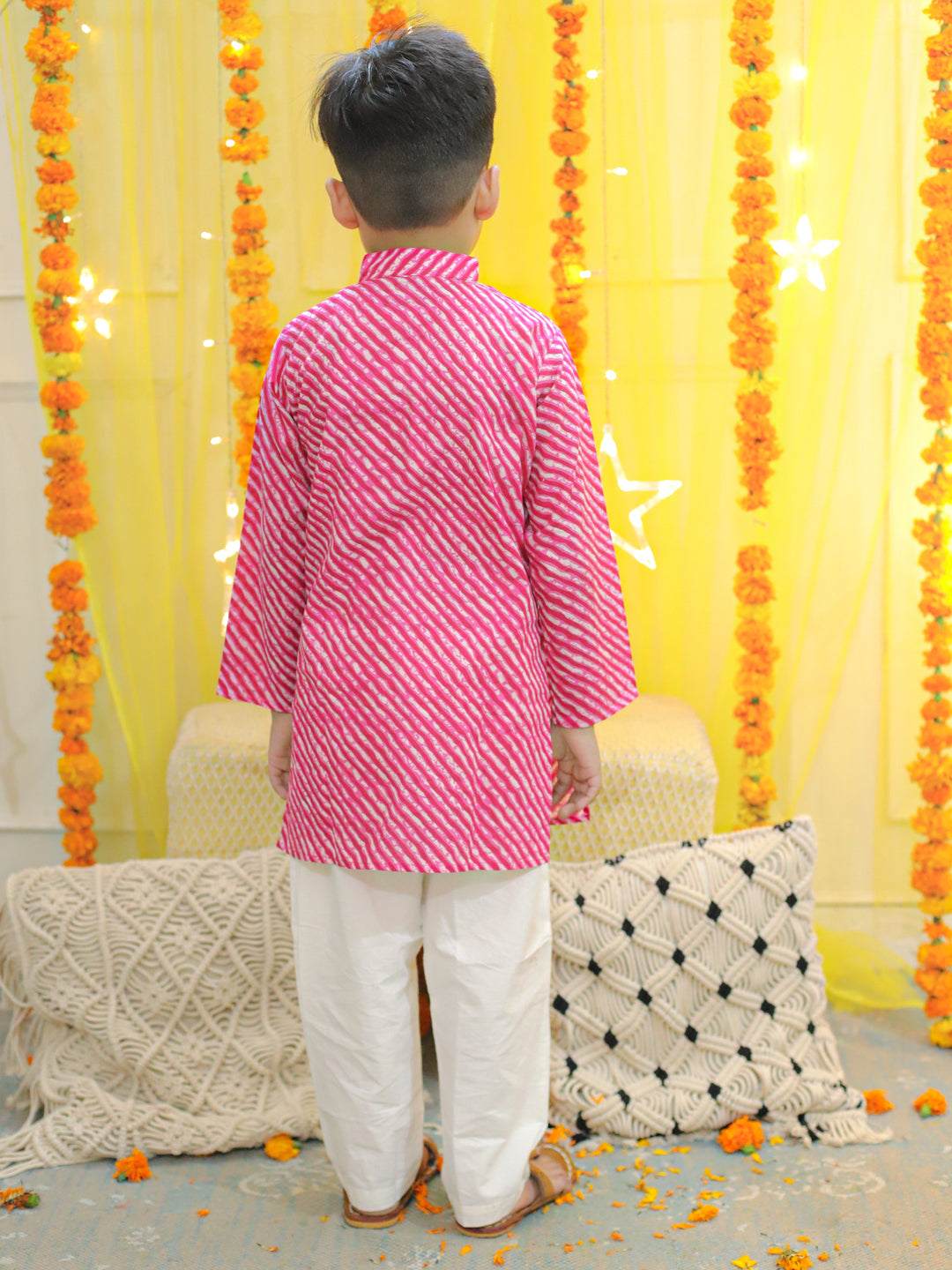 BownBee Pure Cotton Kurta Pajama & Bandana Set Combo