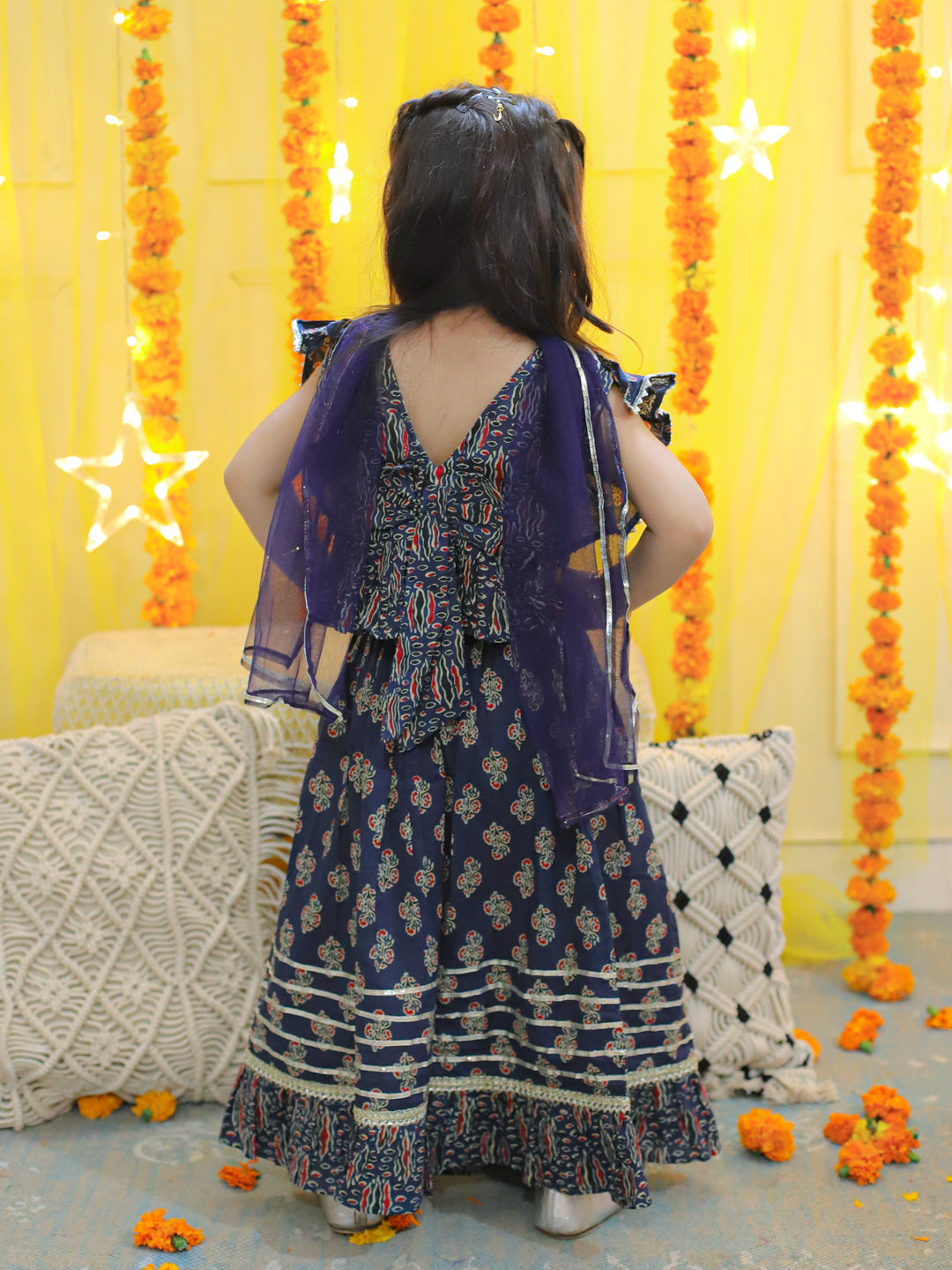 BownBee Sibling Sets Pure Cotton Printed Kurta Pajama with Jacket for Boys and Lehenga Choli with Dupatta for Girls