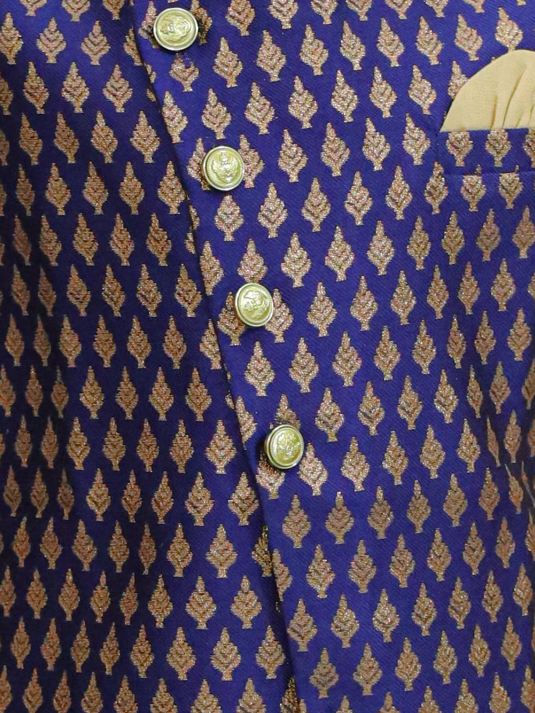 BownBee Boys Ethnic Festive Wear Jacquard Full Sleeve Sherwani with Dhoti