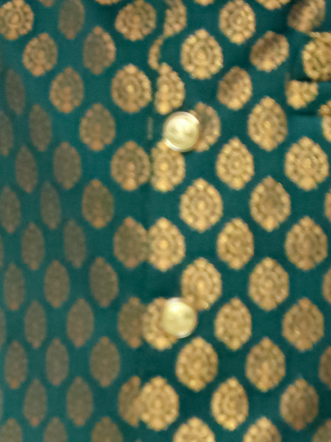 BownBee Front Open Jacquard Sherwani with Pajama Set for Boys- Green