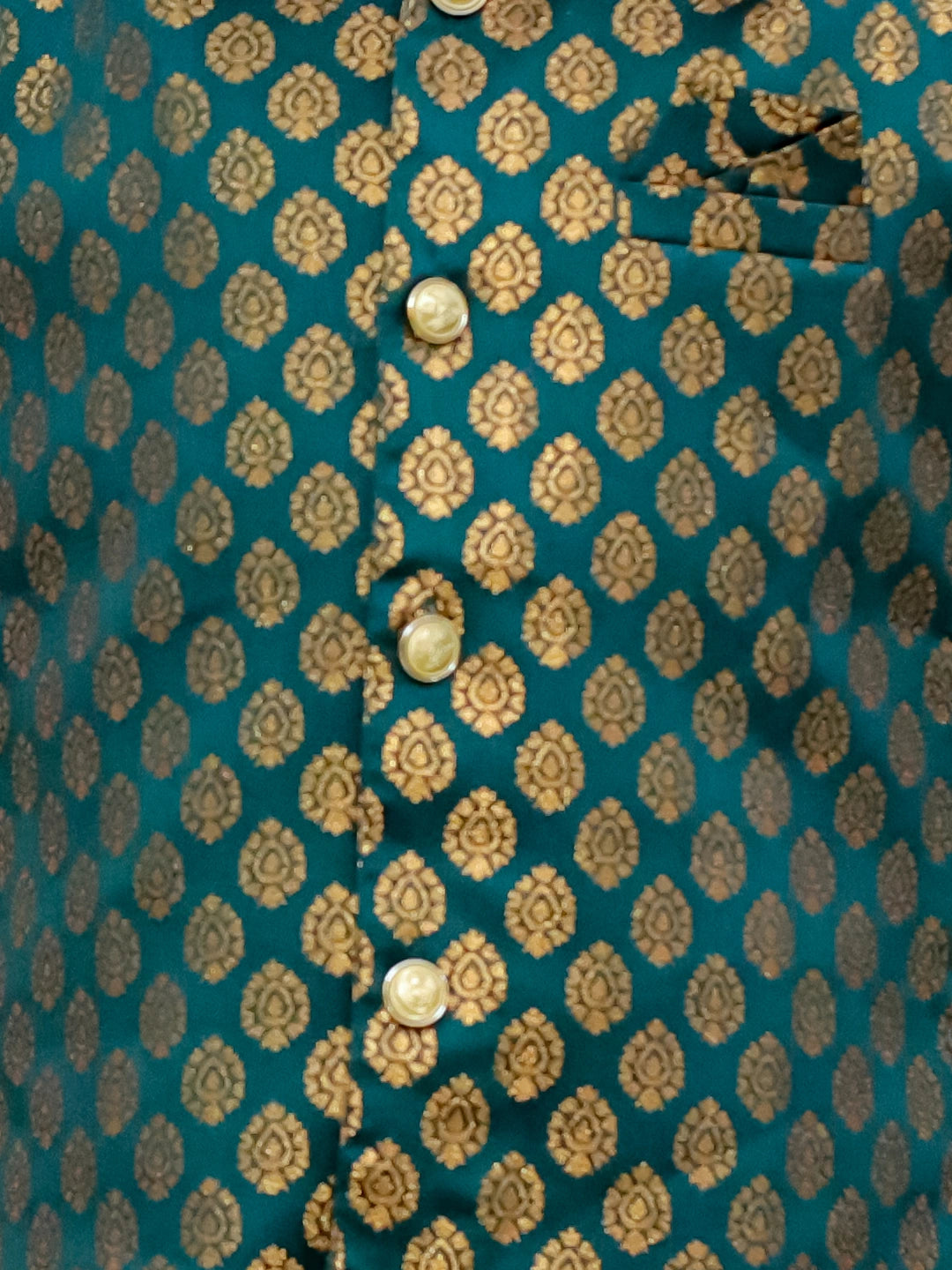 BownBee Front Open Jacquard Sherwani with Pajama Set for Boys