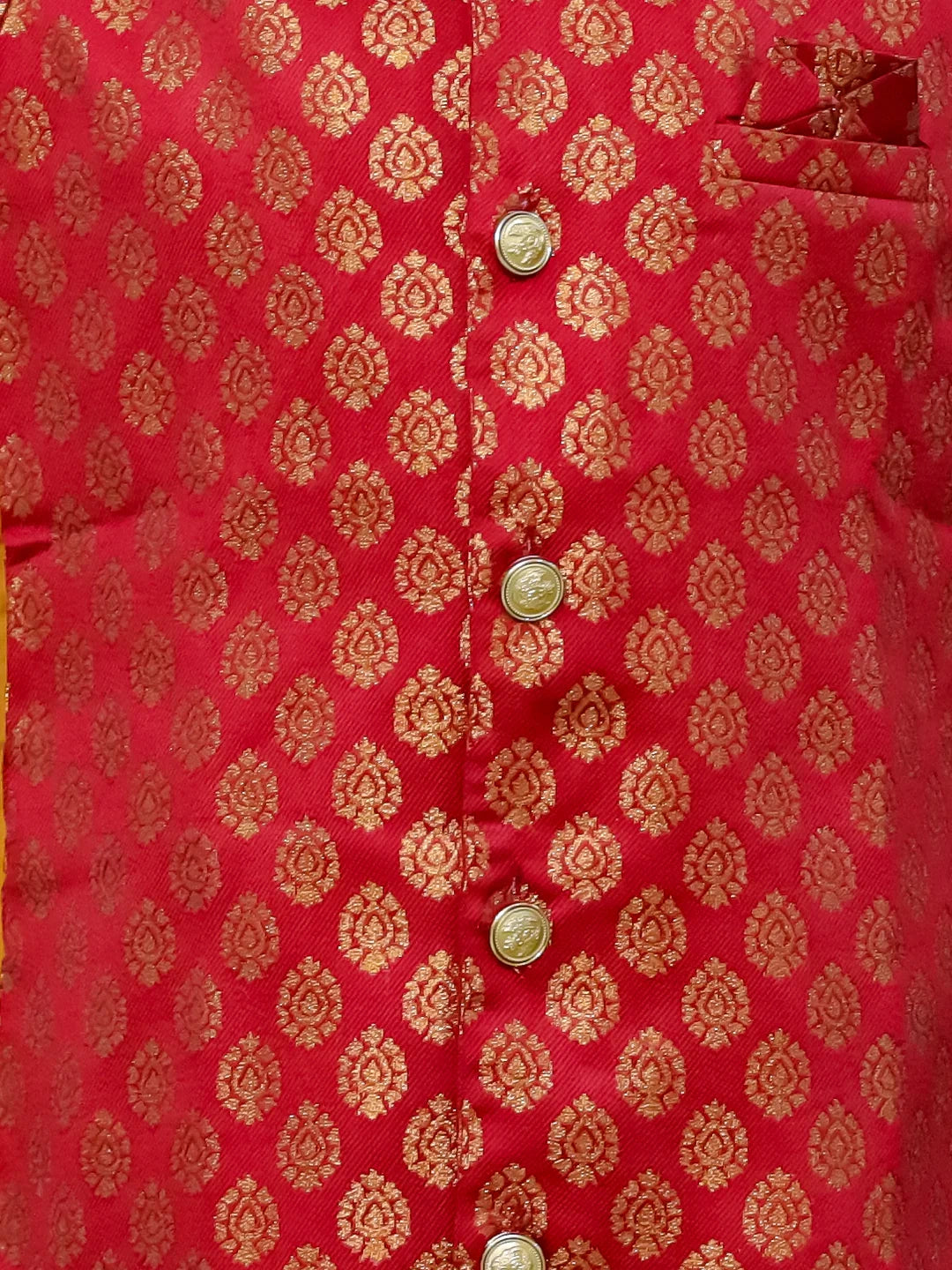 BownBee Front Open Jacquard Sherwani with Pajama Set for Boys