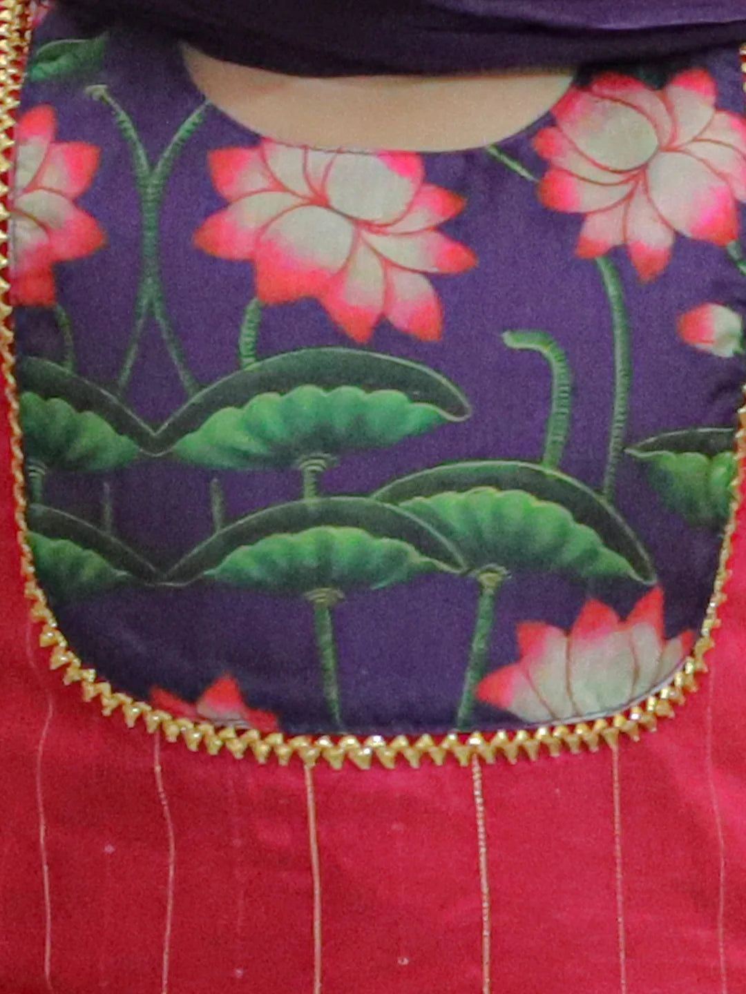 BownBee Girls Ethic Traditional  Indian Festive Chanderi Kurta with Printed Salwar and Dupatta