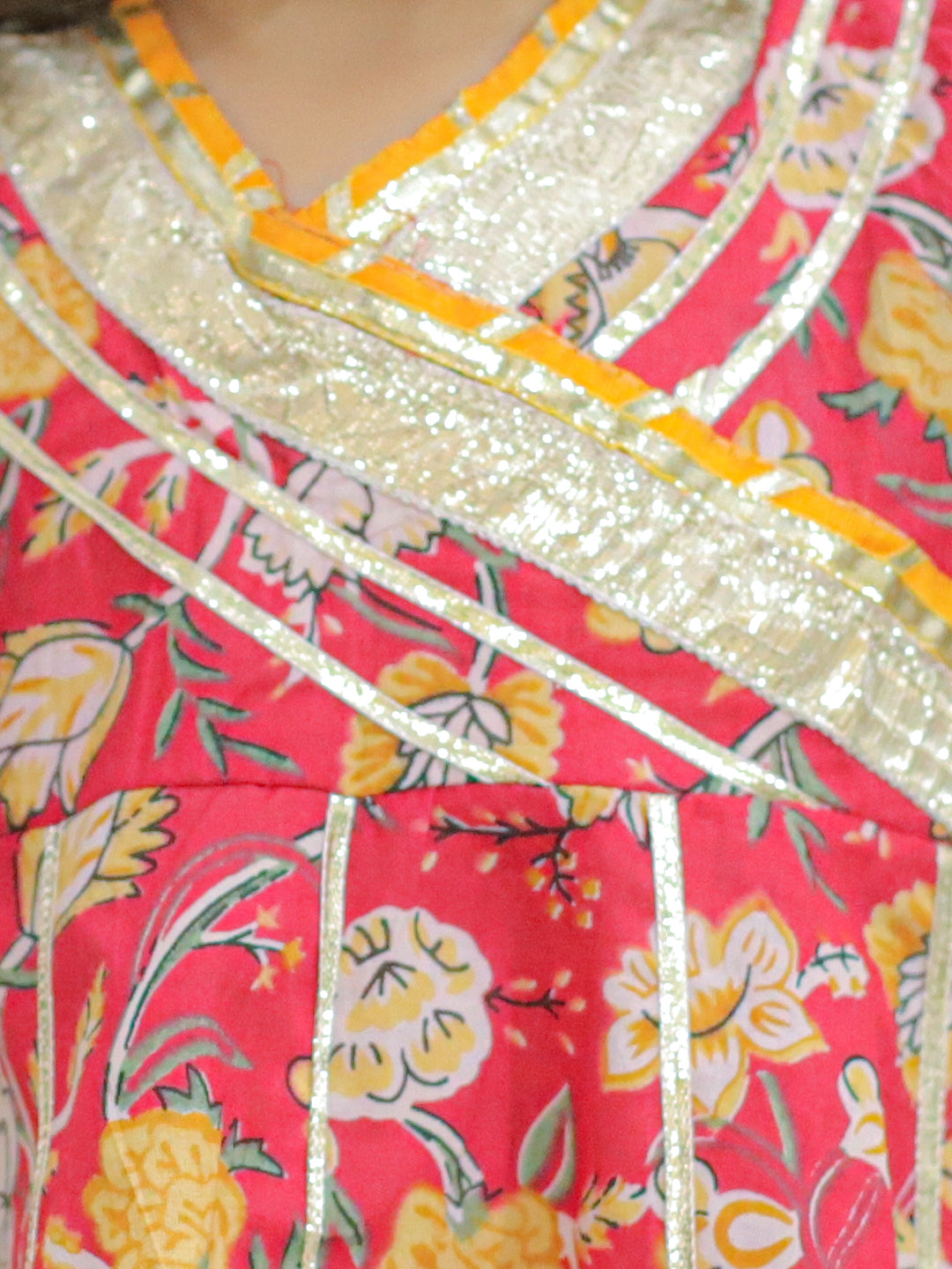 BownBee Pure Cotton Full Sleeve Printed Kurta with Printed Dhoti- Red with Pure Cotton 3/4th Sleeve Anarkali Kurta with Dhoti- Red