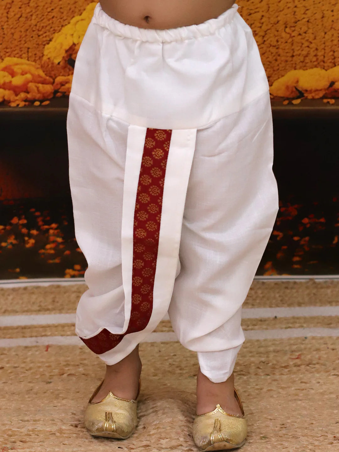BownBee Full Sleeve Dhoti Kurta with Jacquard Jacket Set for Boys